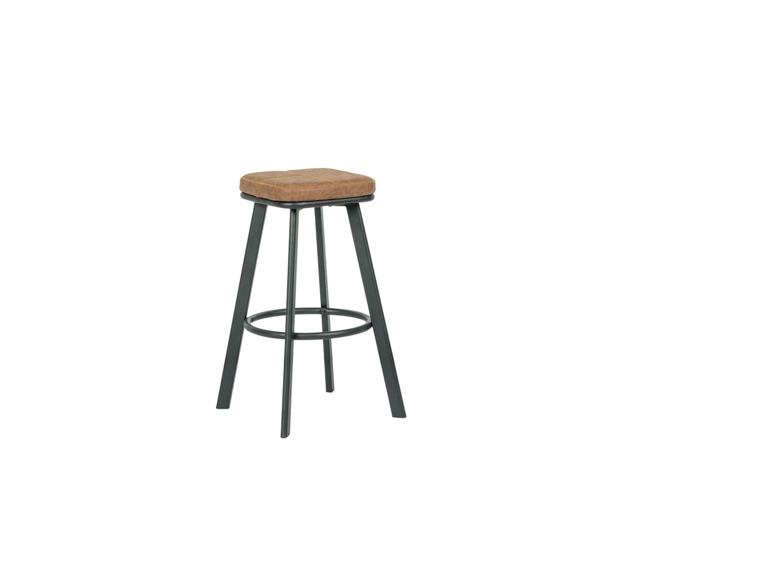 Tabouret de bar Anthony HA70cm - similicuir - cognac