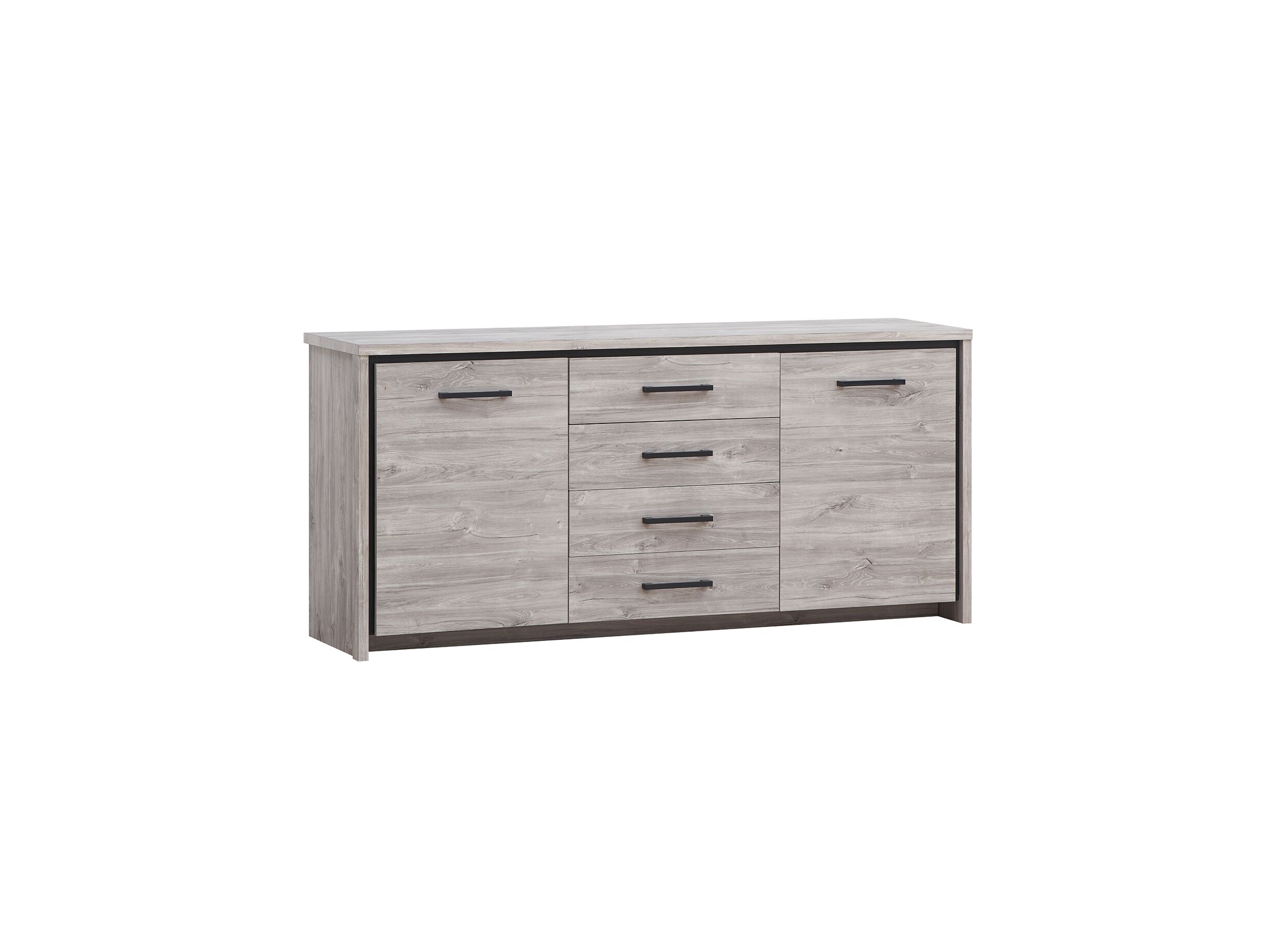 Dressoir Elias 201cm - meubelplaat - grijze eik