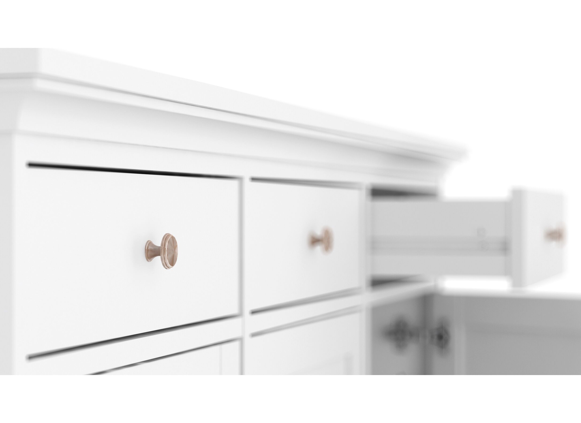 Buffet Paris 144cm - panneau décor - blanc