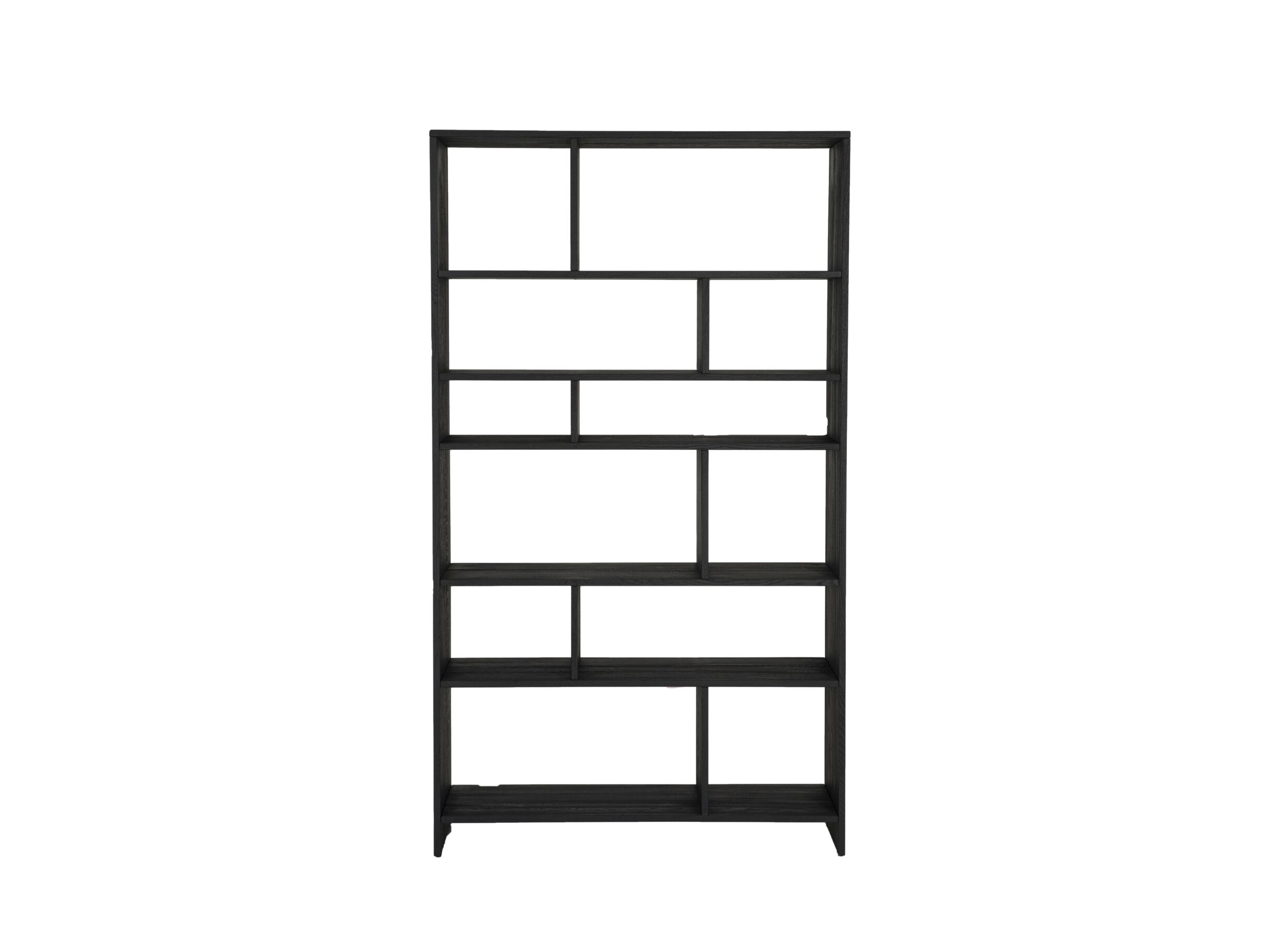 Étagère Mauri 120x40x210cm - chêne massif - noir