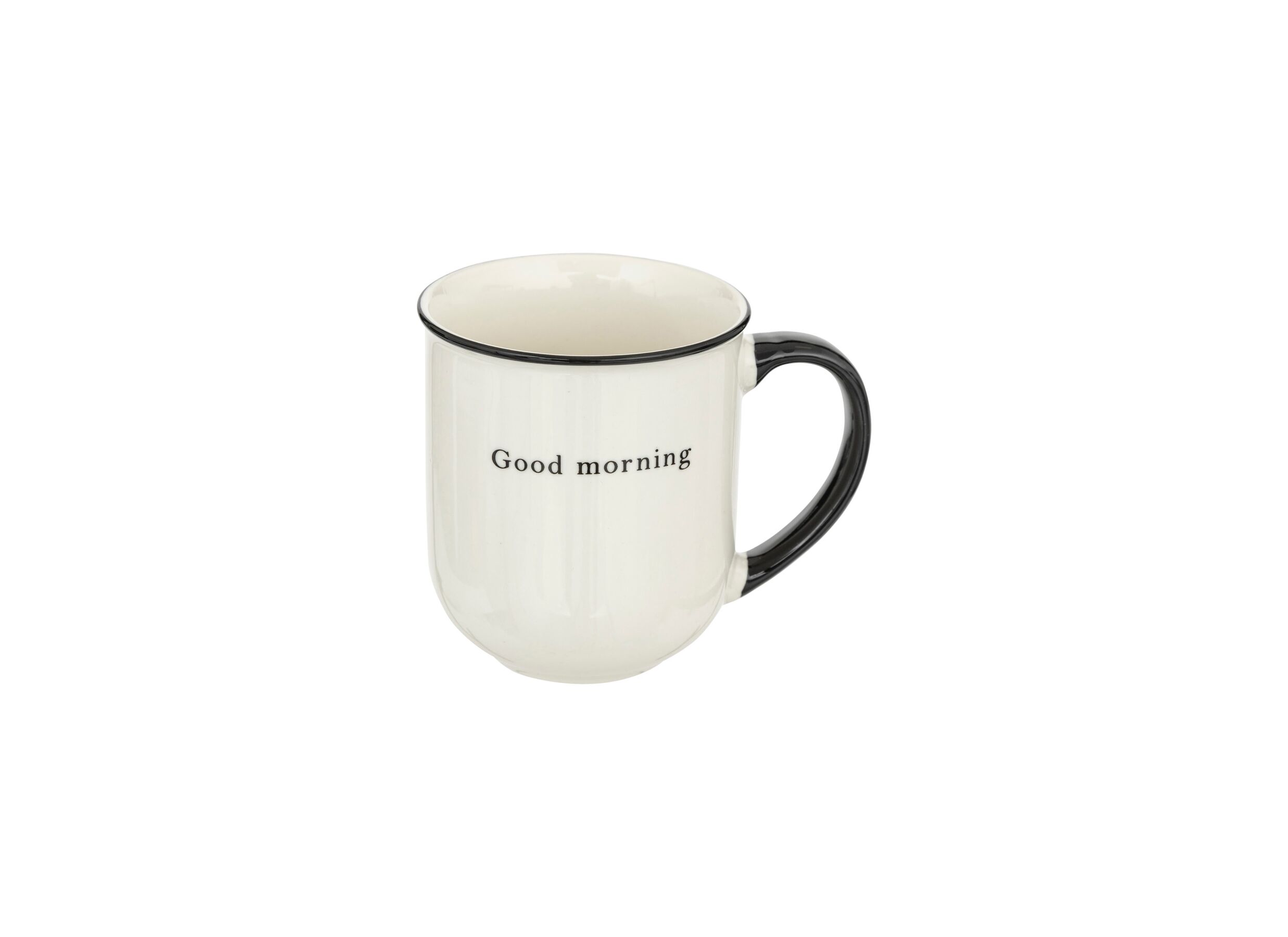 Plus Important - Mug Alix 38cl 12,5x8,7x10,3cm - porcelaine - noir/blanc