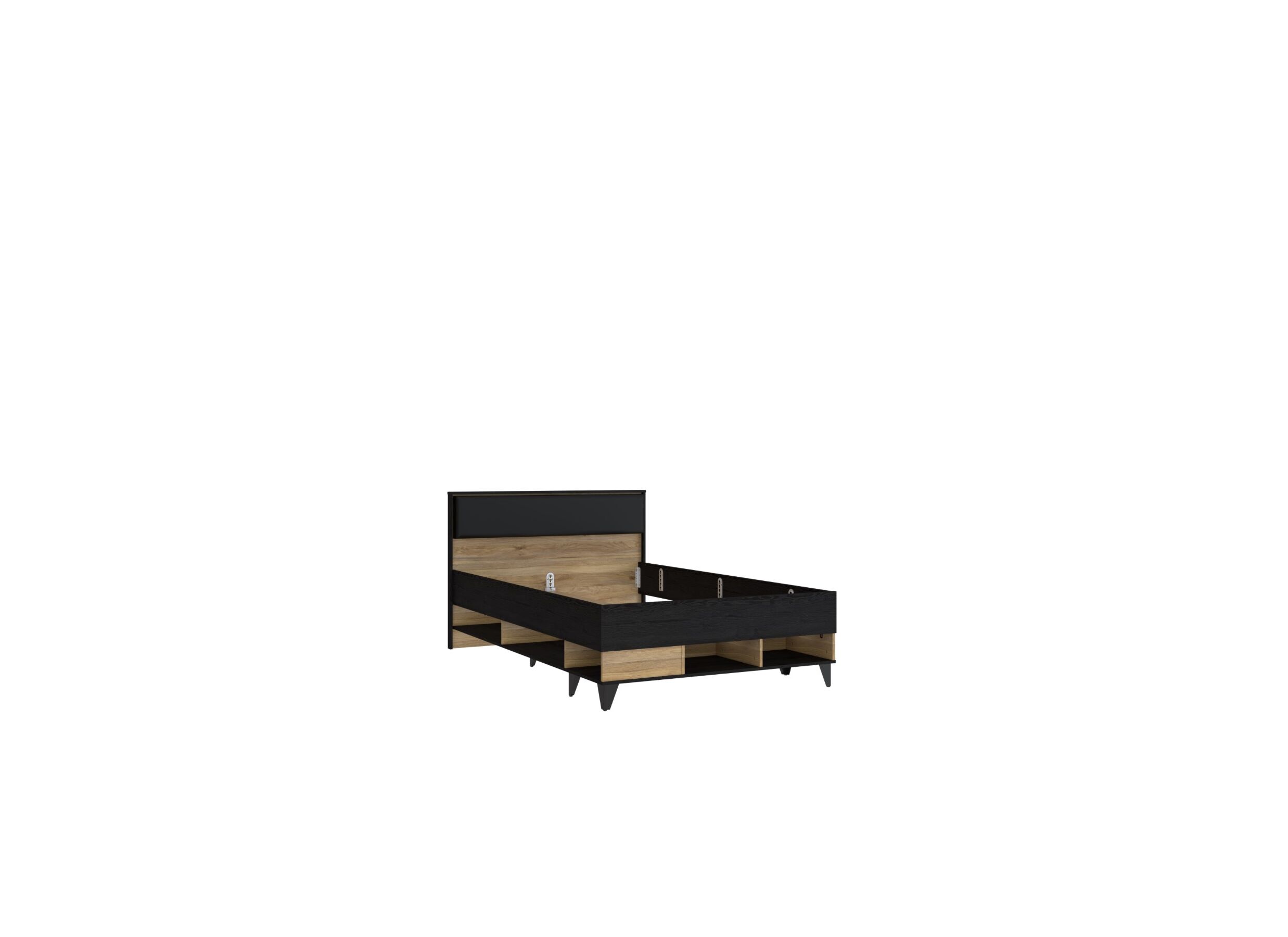 Bed Lya 120x200cm met opbergruimte - meubelplaat - cabezone oak/mauvella
