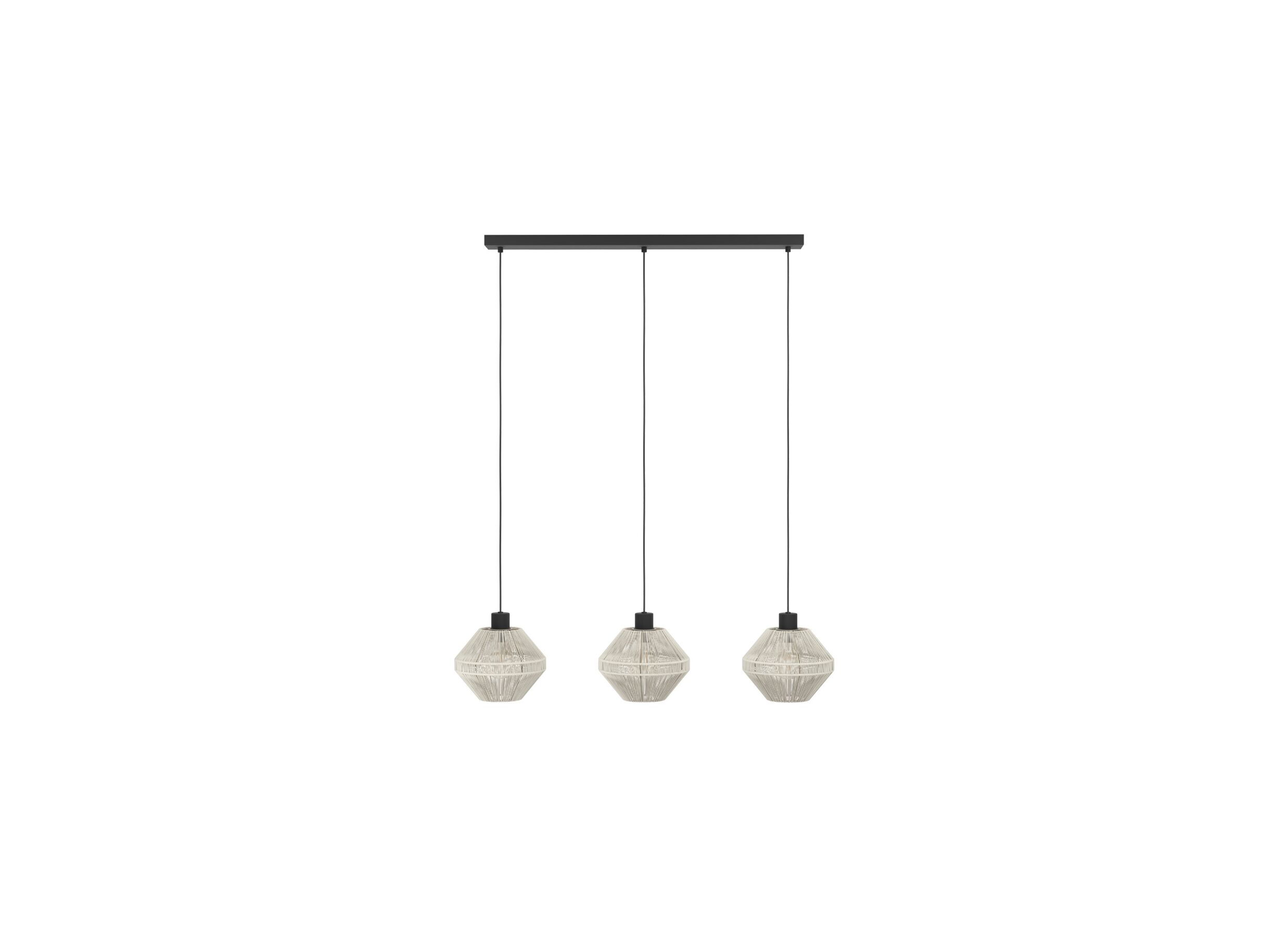 Overzichtsfoto - Hanglamp Midsumer 92x22cm 40W E27 staal stof crème
