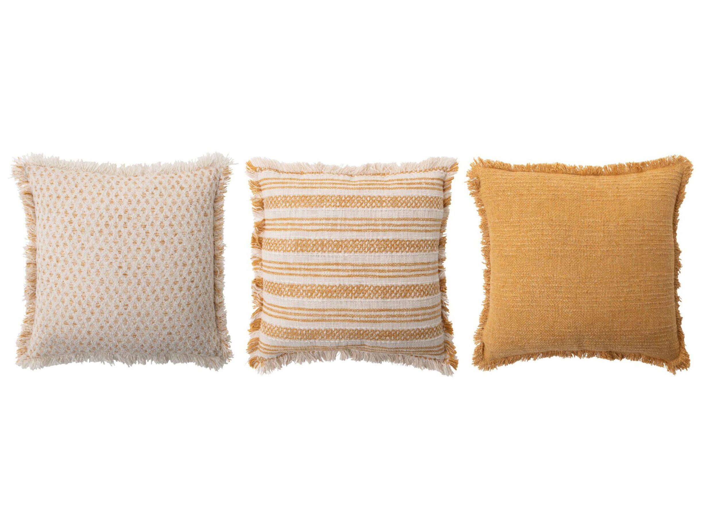Plus Important - Coussin 50x50cm - coton - blanc cassé & jaune