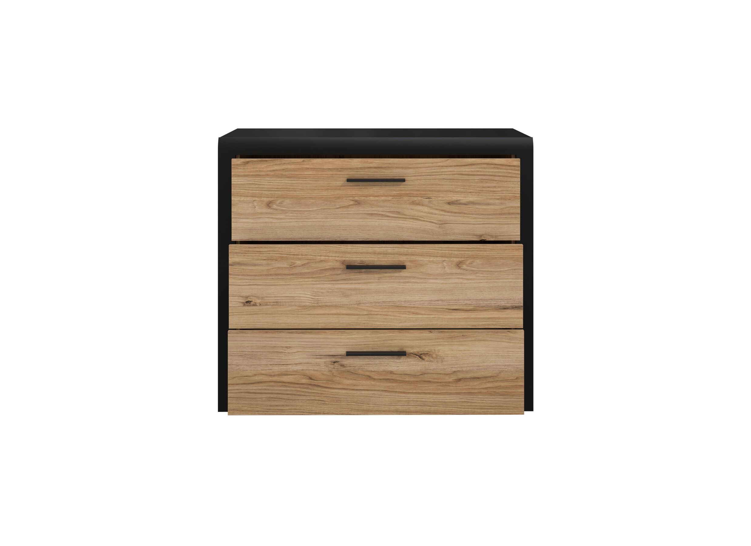 Disposition - Commode Dalate 101x41x88,2cm - décor - chêne châtaignier/noir mat