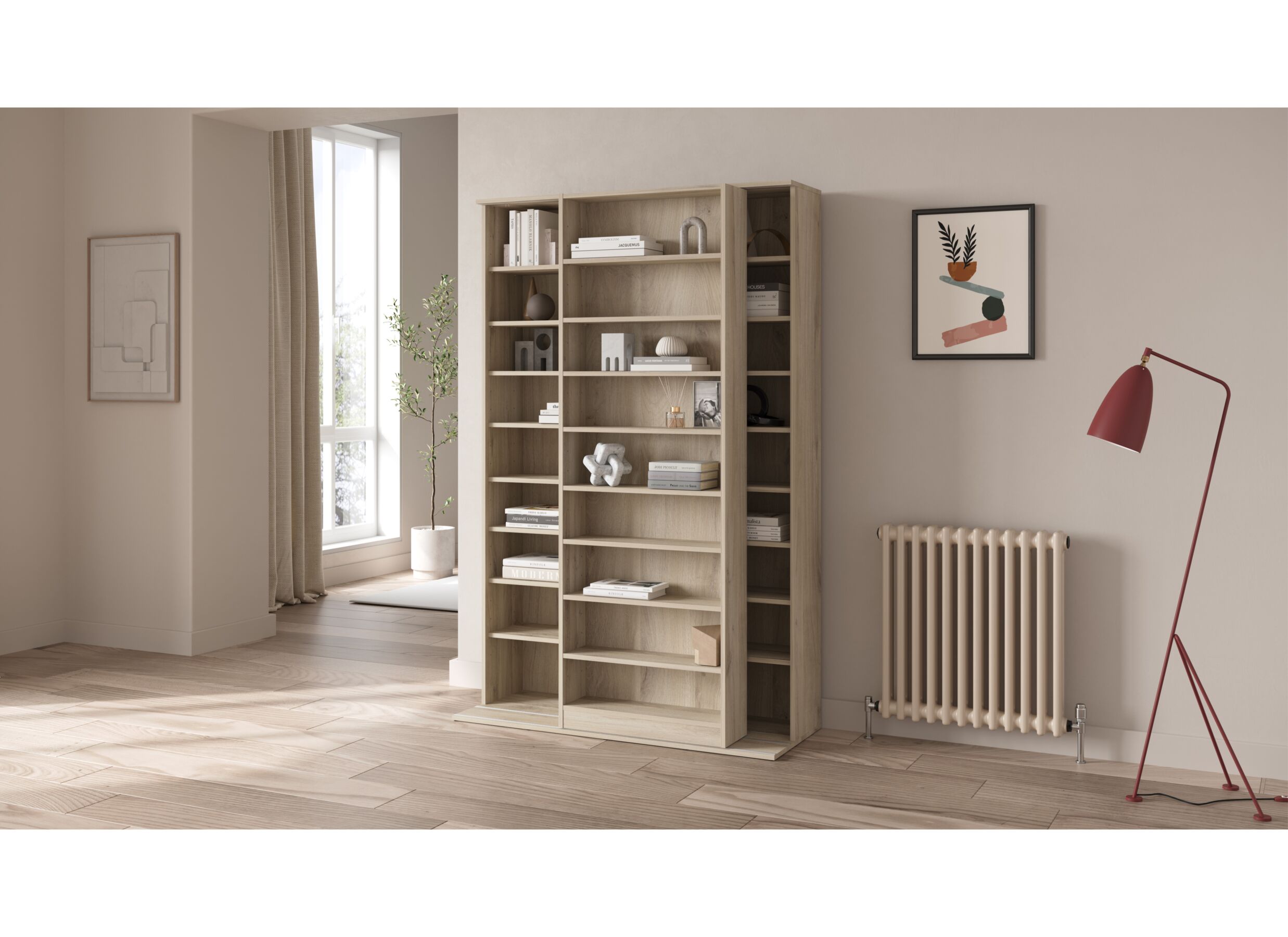 Sfeerfoto - Boekenrek Bento 117x44x179cm - decor - kronberg eik