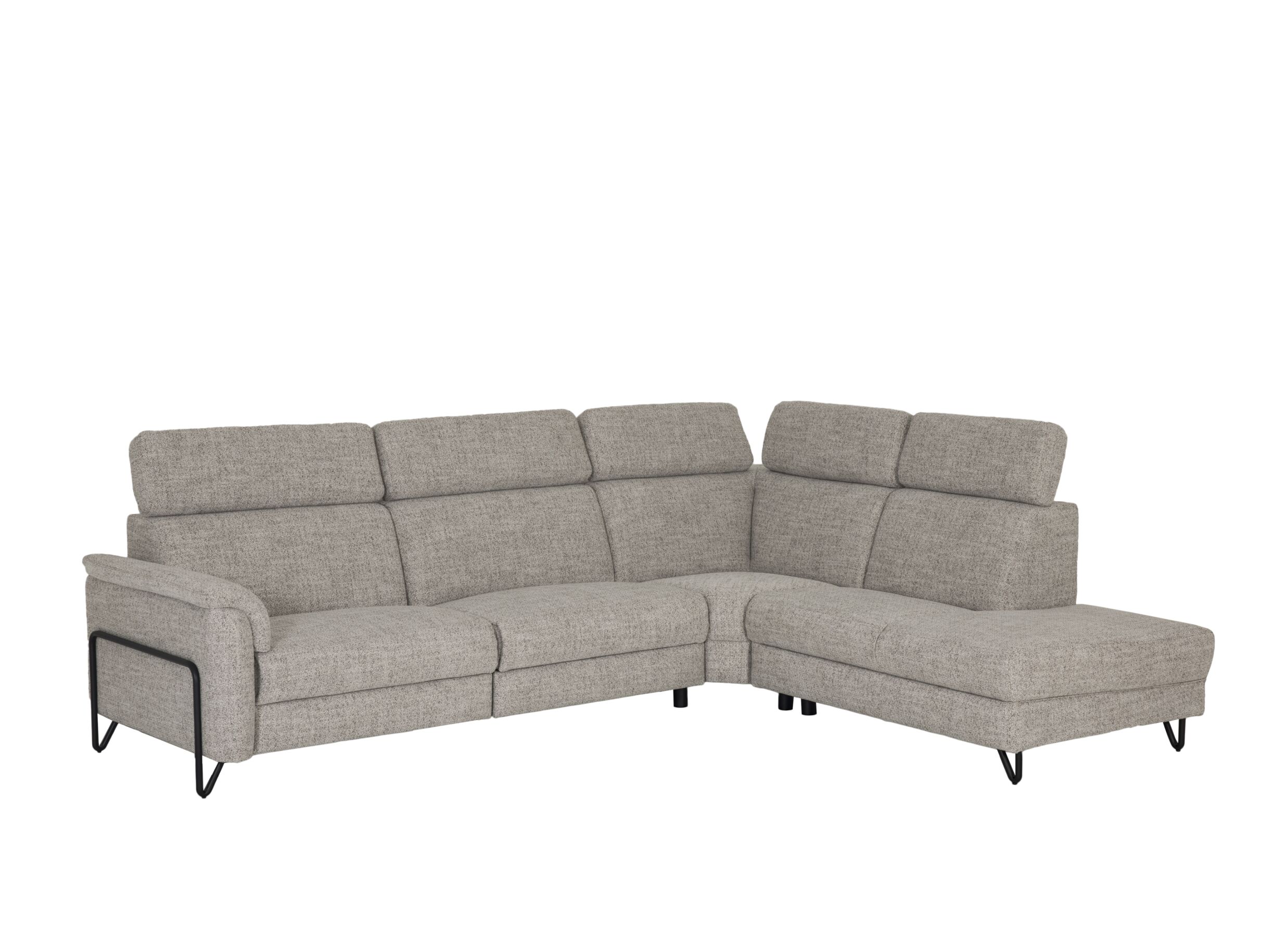 Aperçu - Canapé d'angle Azul 285x230cm - tissu - greige