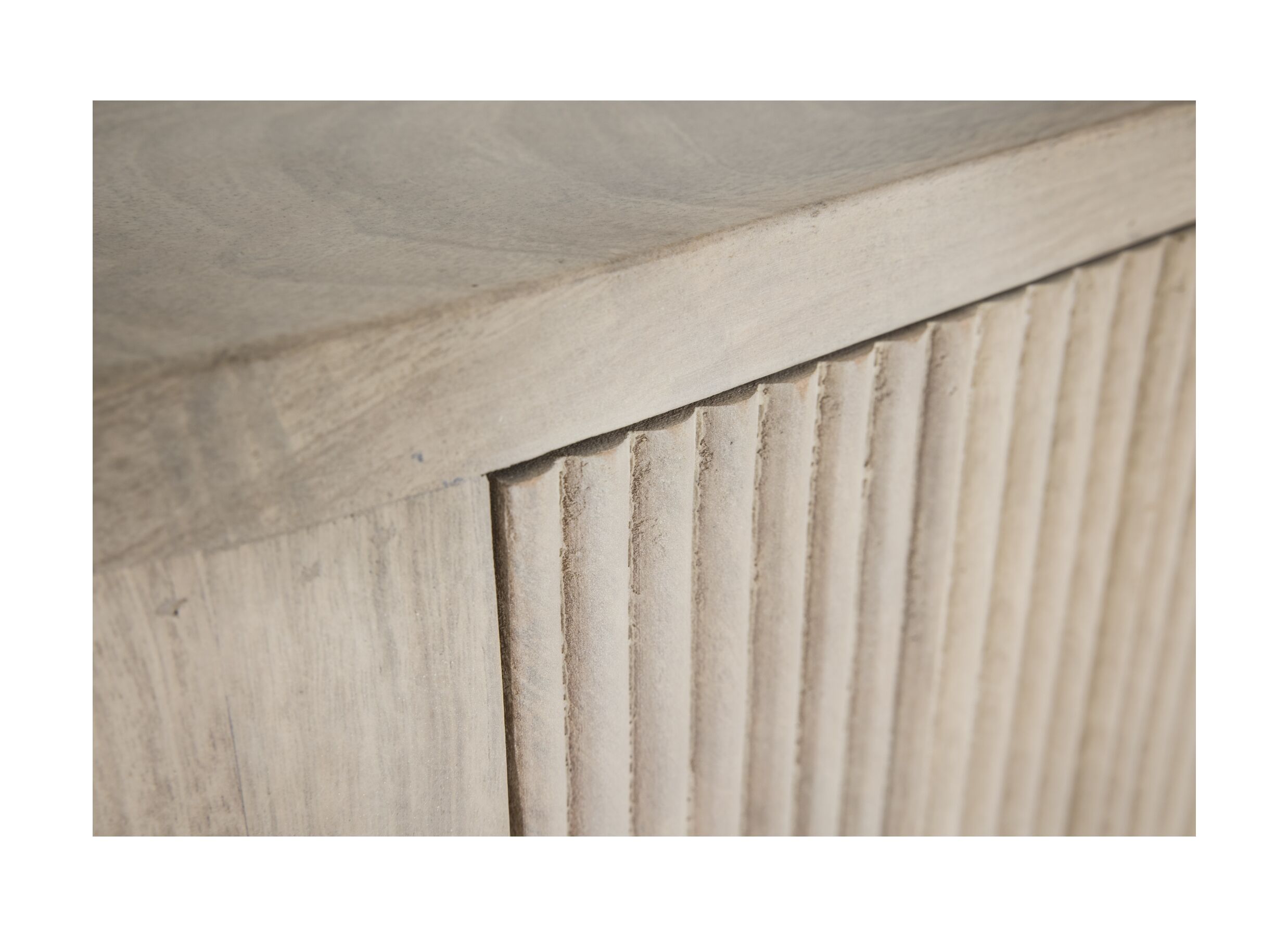 Detailfoto - Tv-meubel Limes 180cm - mango massief - wit & beige