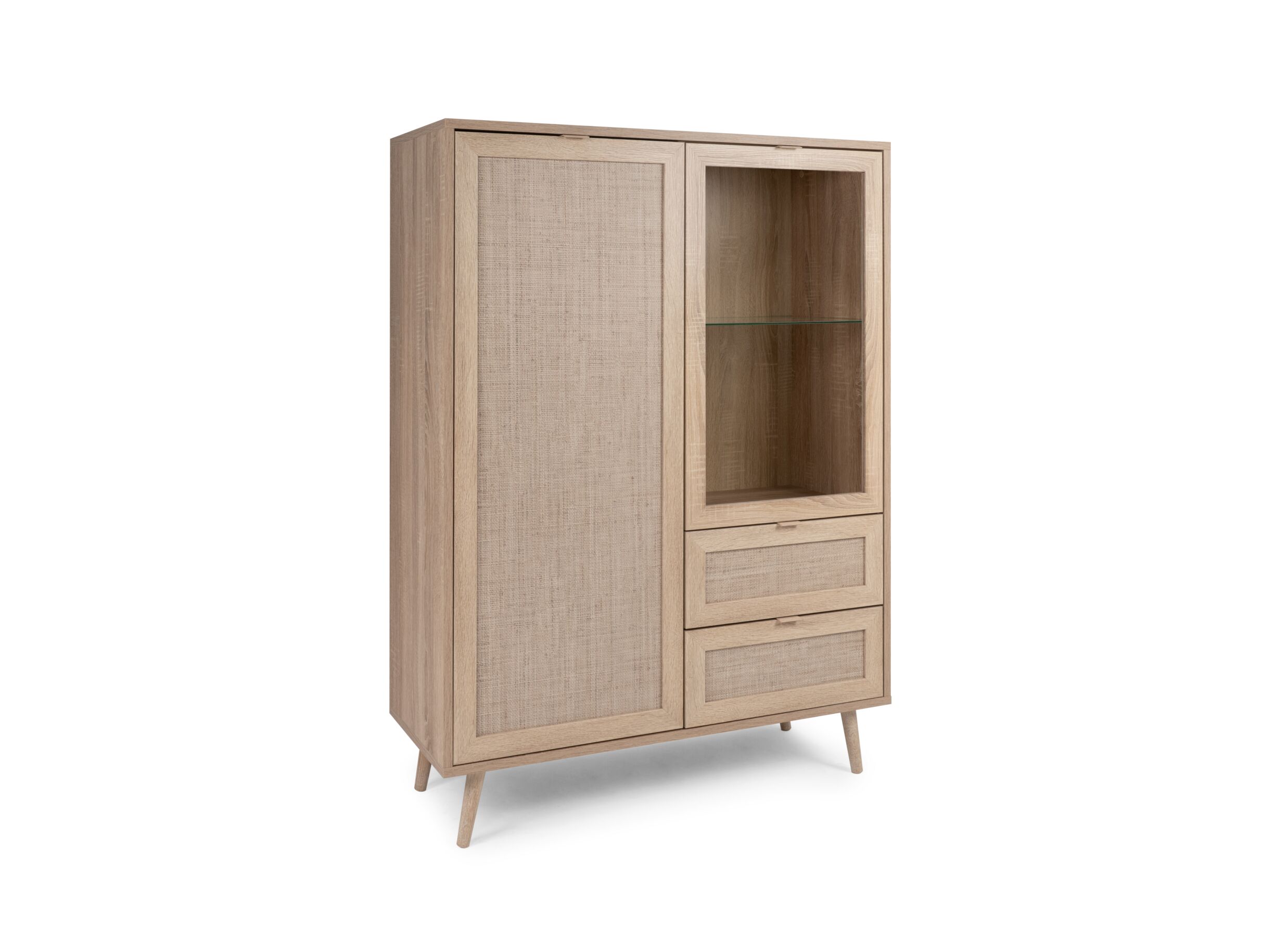 Vitrinekast Bali 103cm - melamine - sonoma eik