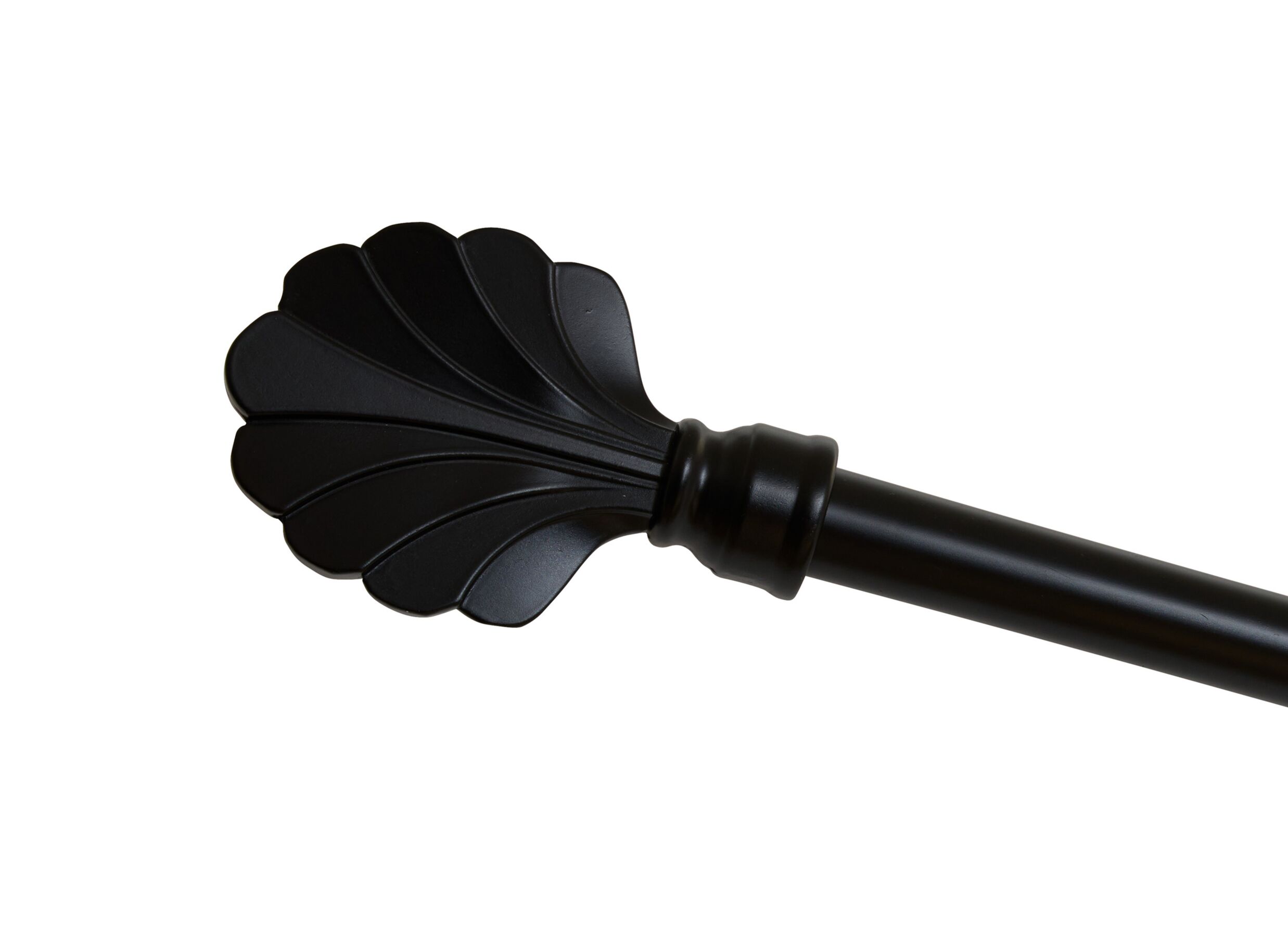 Detailfoto - Gordijnroede 120-210cm - staal - wit & zwart