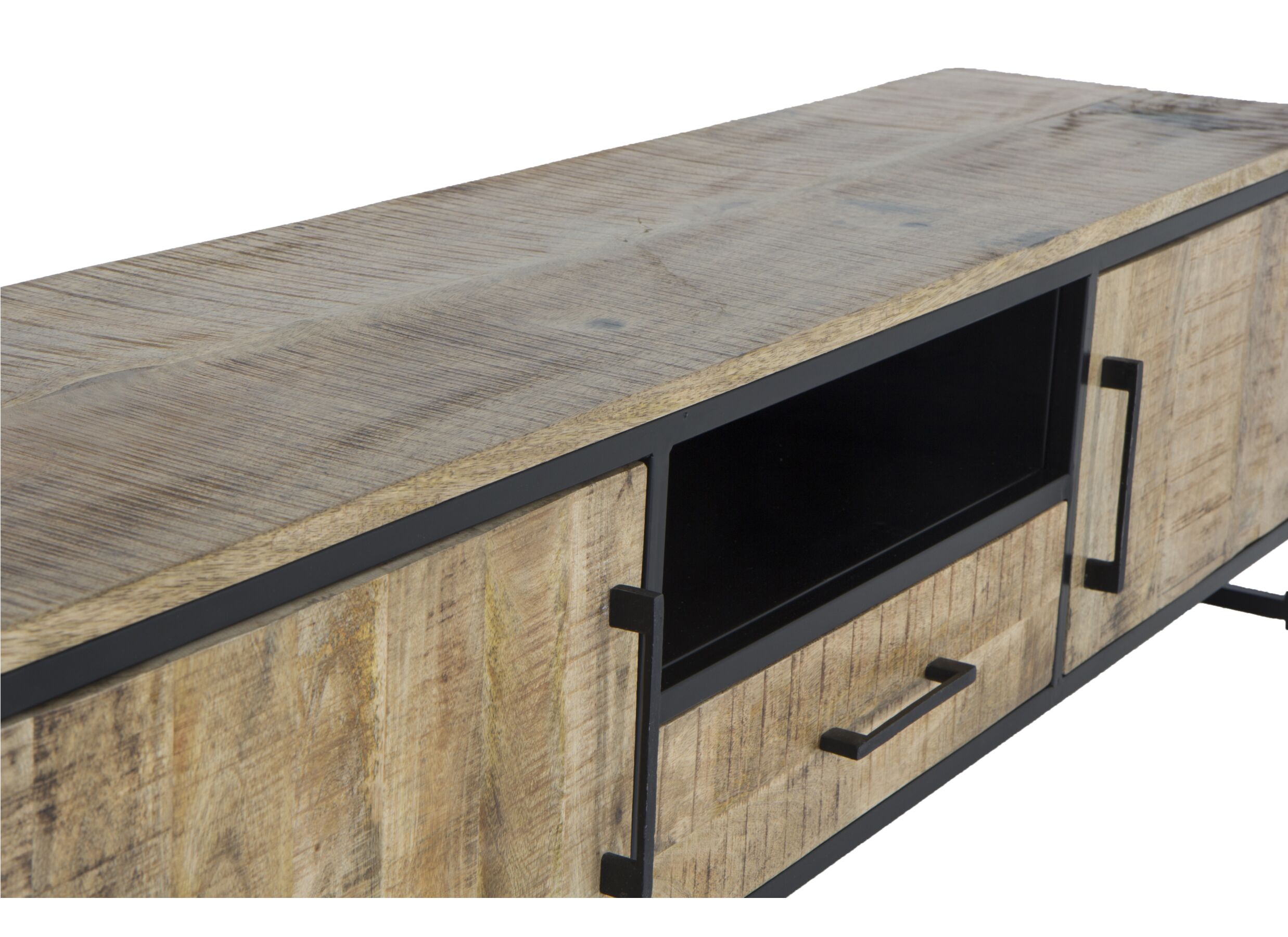 Meuble TV Woodcraft 190cm - manguier massif - brun