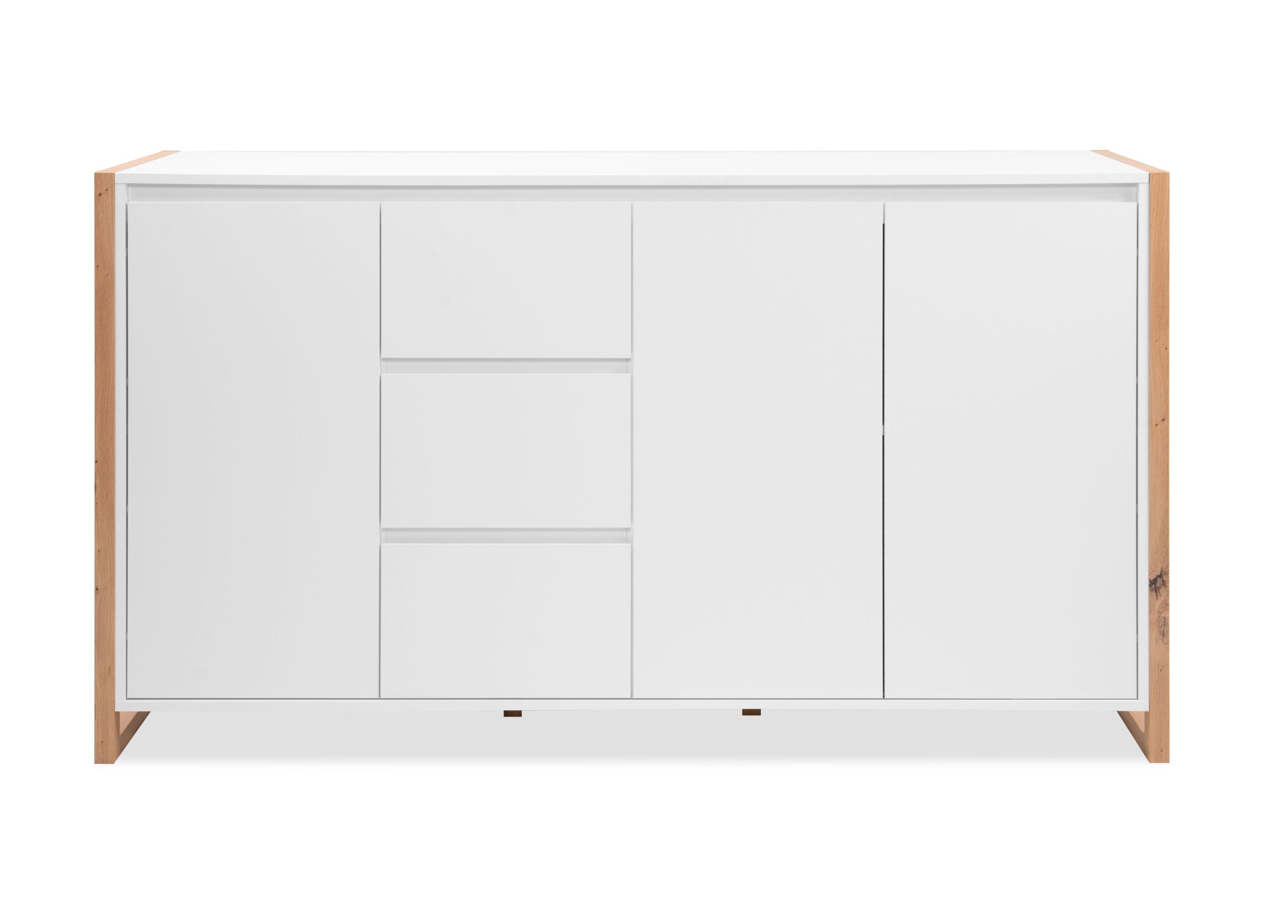 Overzichtsfoto - Commode Denver 160x40x88cm - decor - wit & artisanale eik