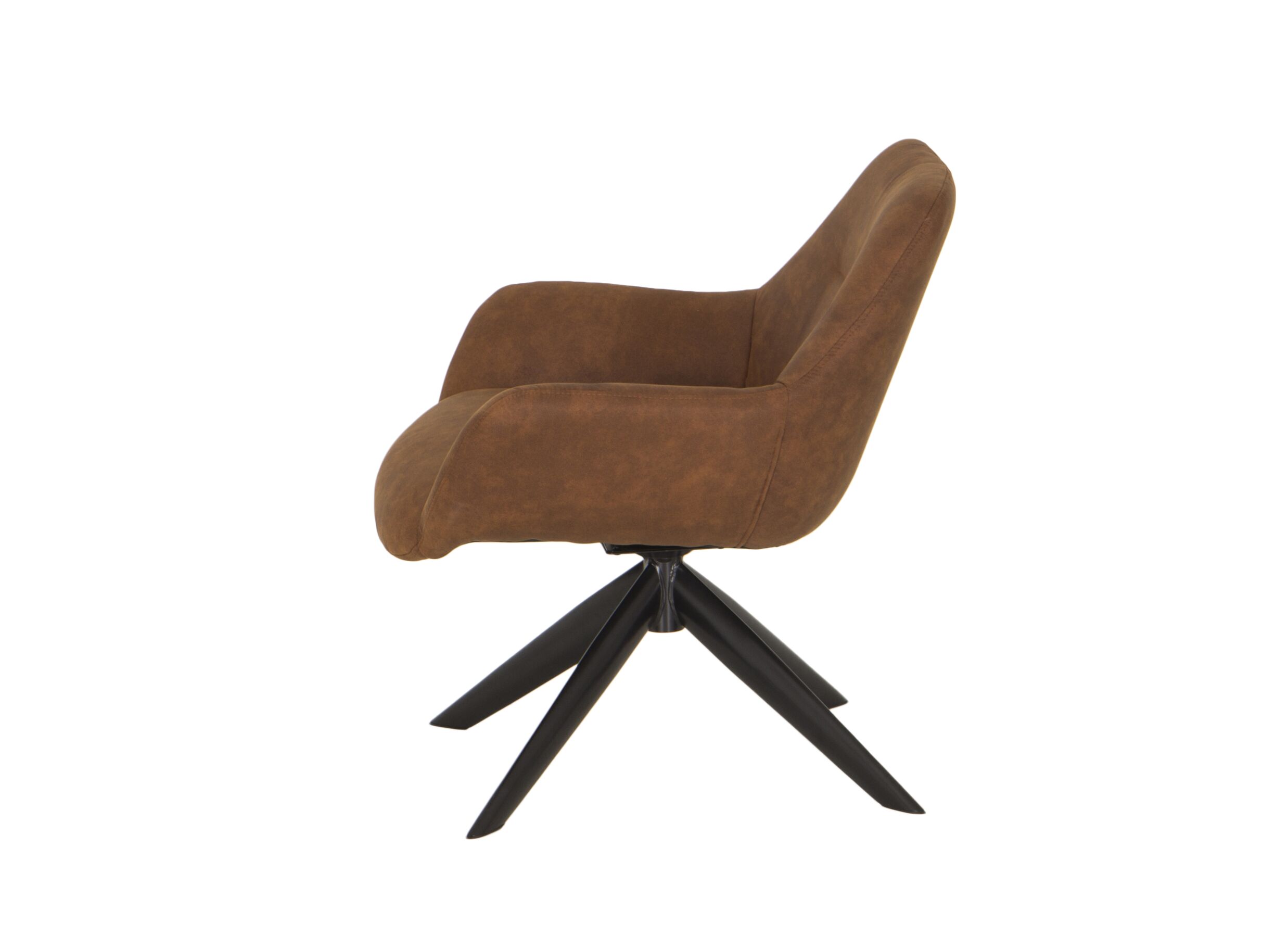 Fauteuil pivotant Catalano 80x75x78cm - tissu - cognac