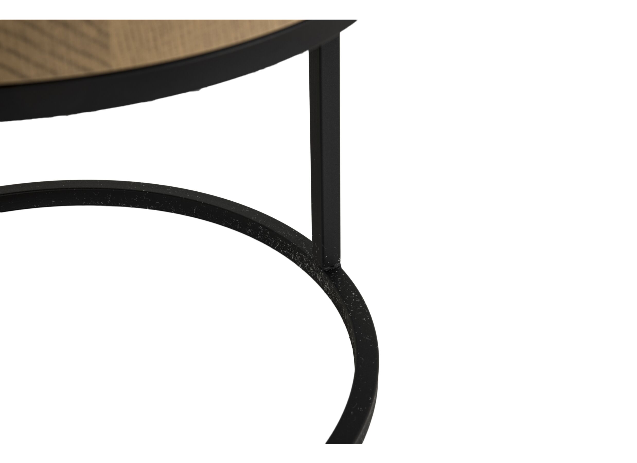 Detailfoto - Bijzettafel SL2303 Ø76xH45,5cm/Ø56xH38,5cm - metaal/decor - scarlet oak set van 2