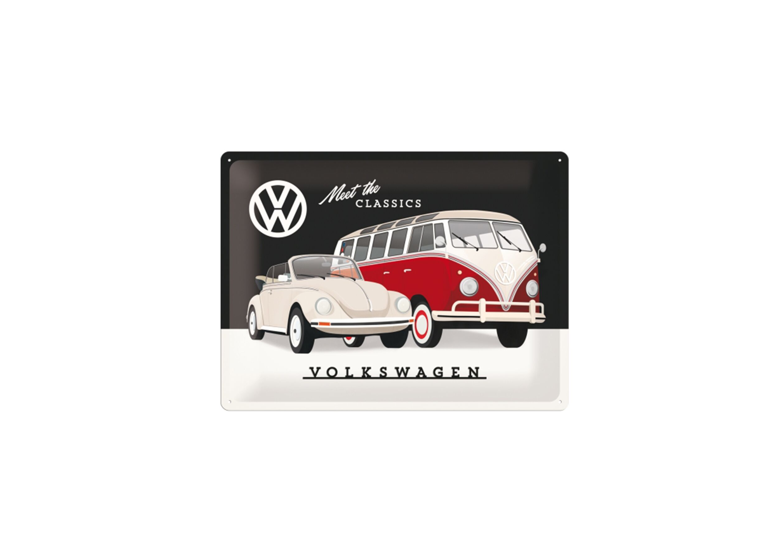 Plakkaat Volkswagen 40x30cm - metaal - multicolor