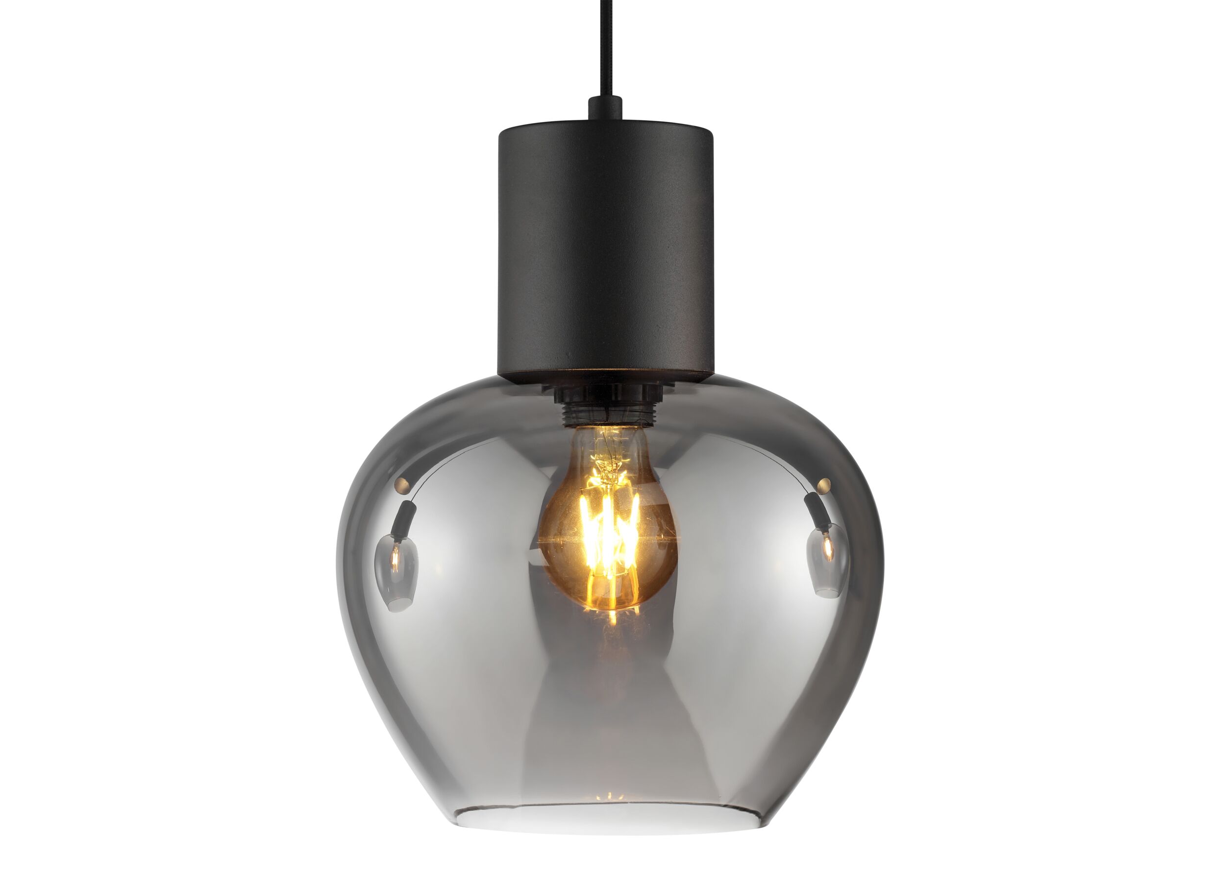 Detailfoto - Hanglamp Nuvia 3x20W E27 & 2x10W GU10 - metaal - zwart