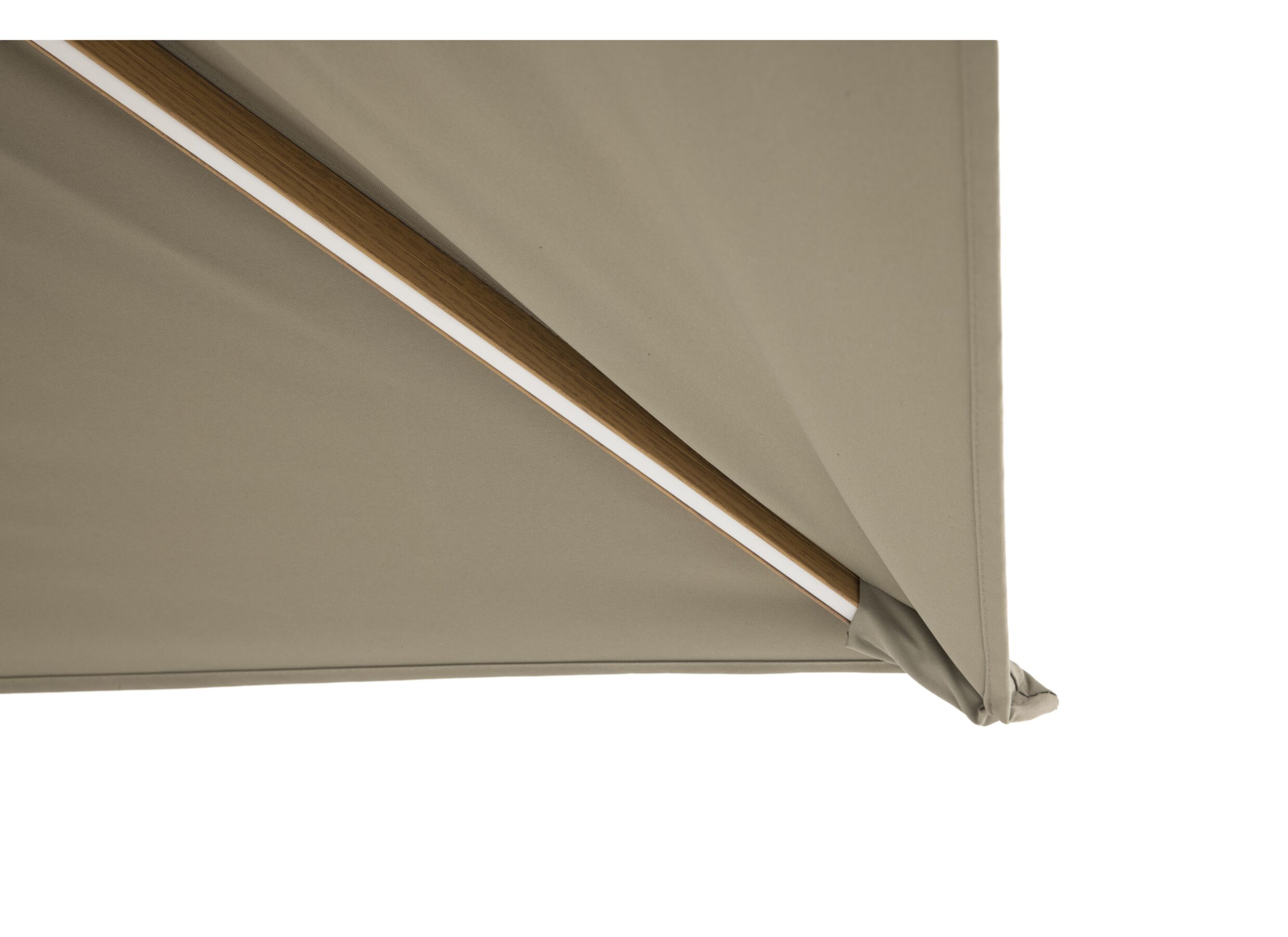 Parasol déporté Aura 250x250xm taupe avec couverture