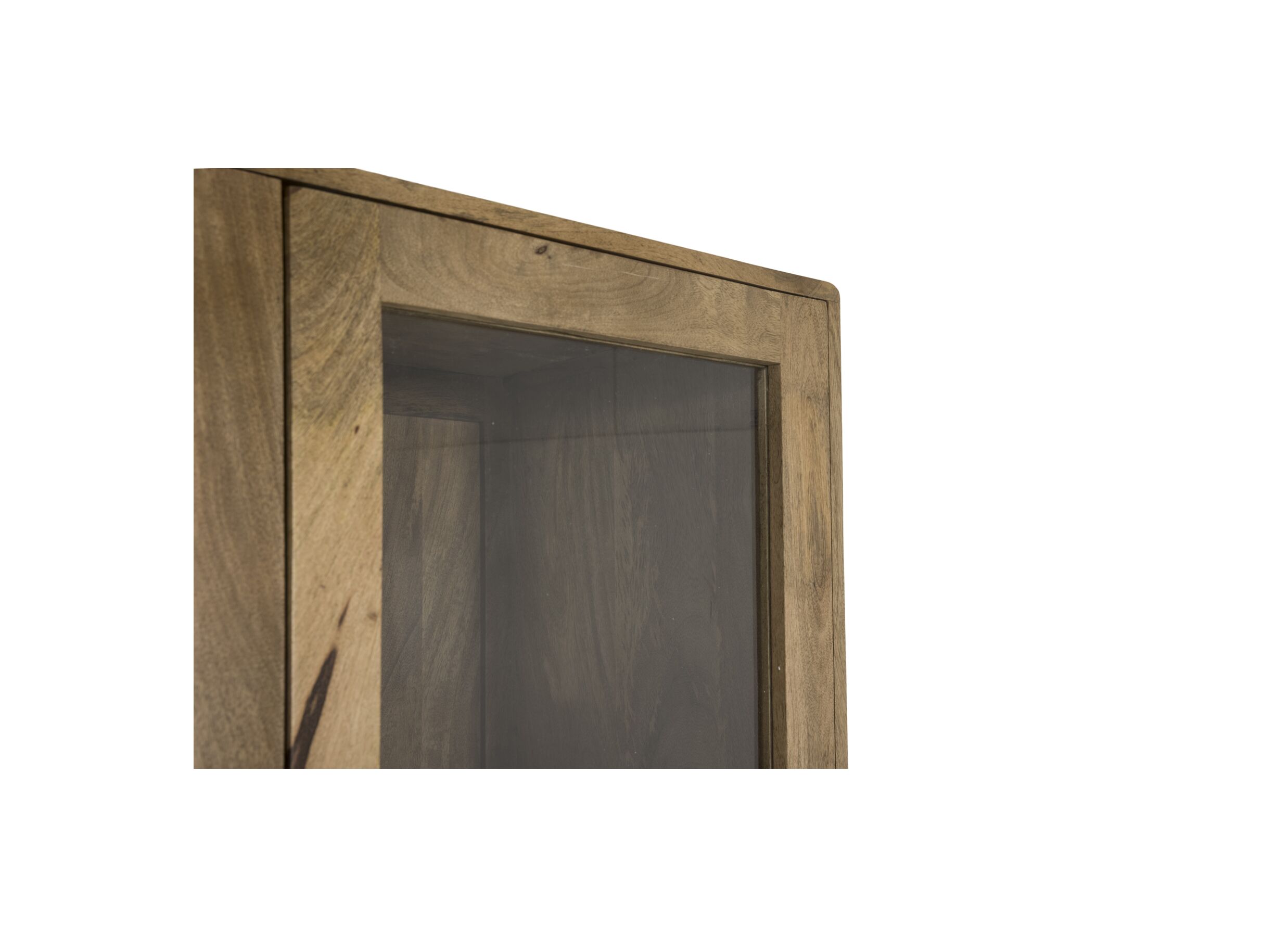 Detailfoto - Vitrinekast Tribe 100cm - mango massief - naturel