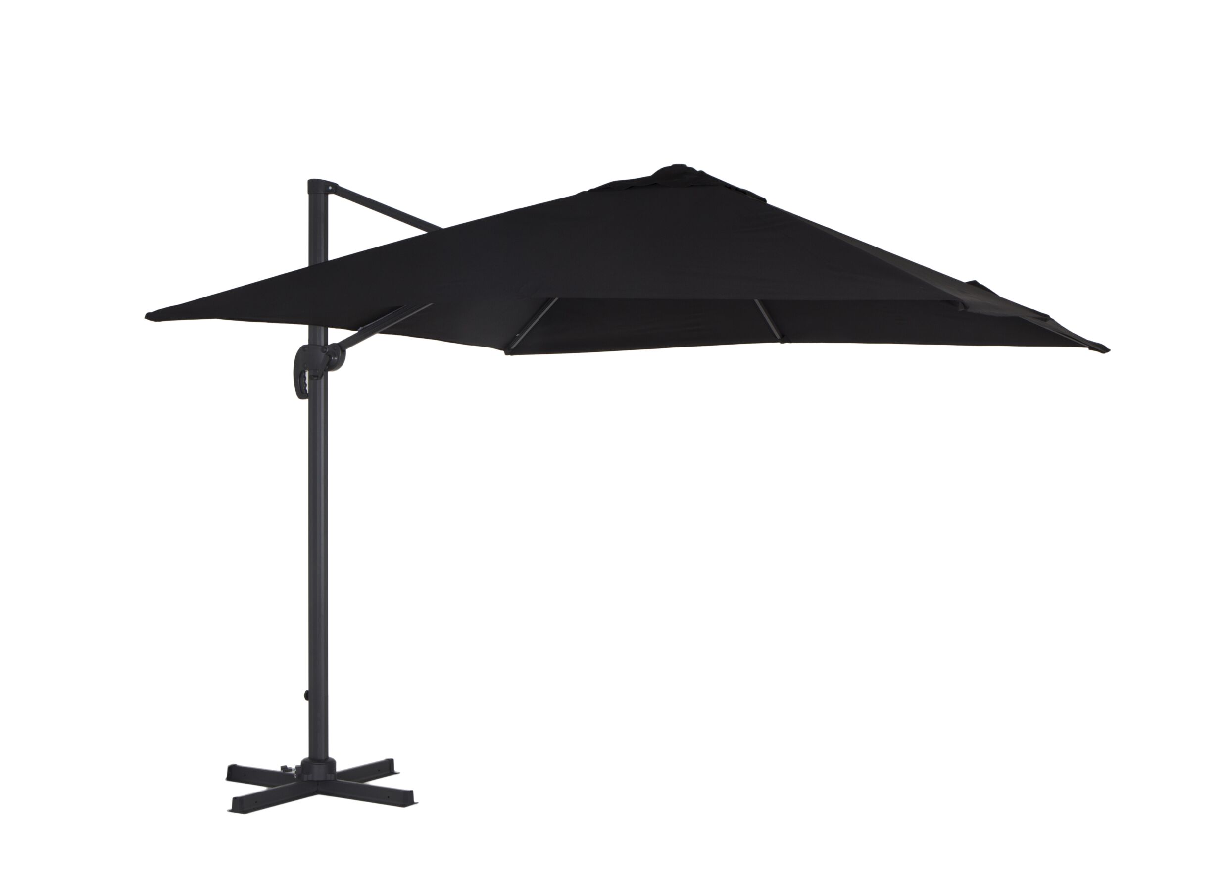 Zweefparasol Ekaterini 300x300cm - zwart met beschermhoes - Parasol déporté Ekaterini 300x300cm - noir avec couverture