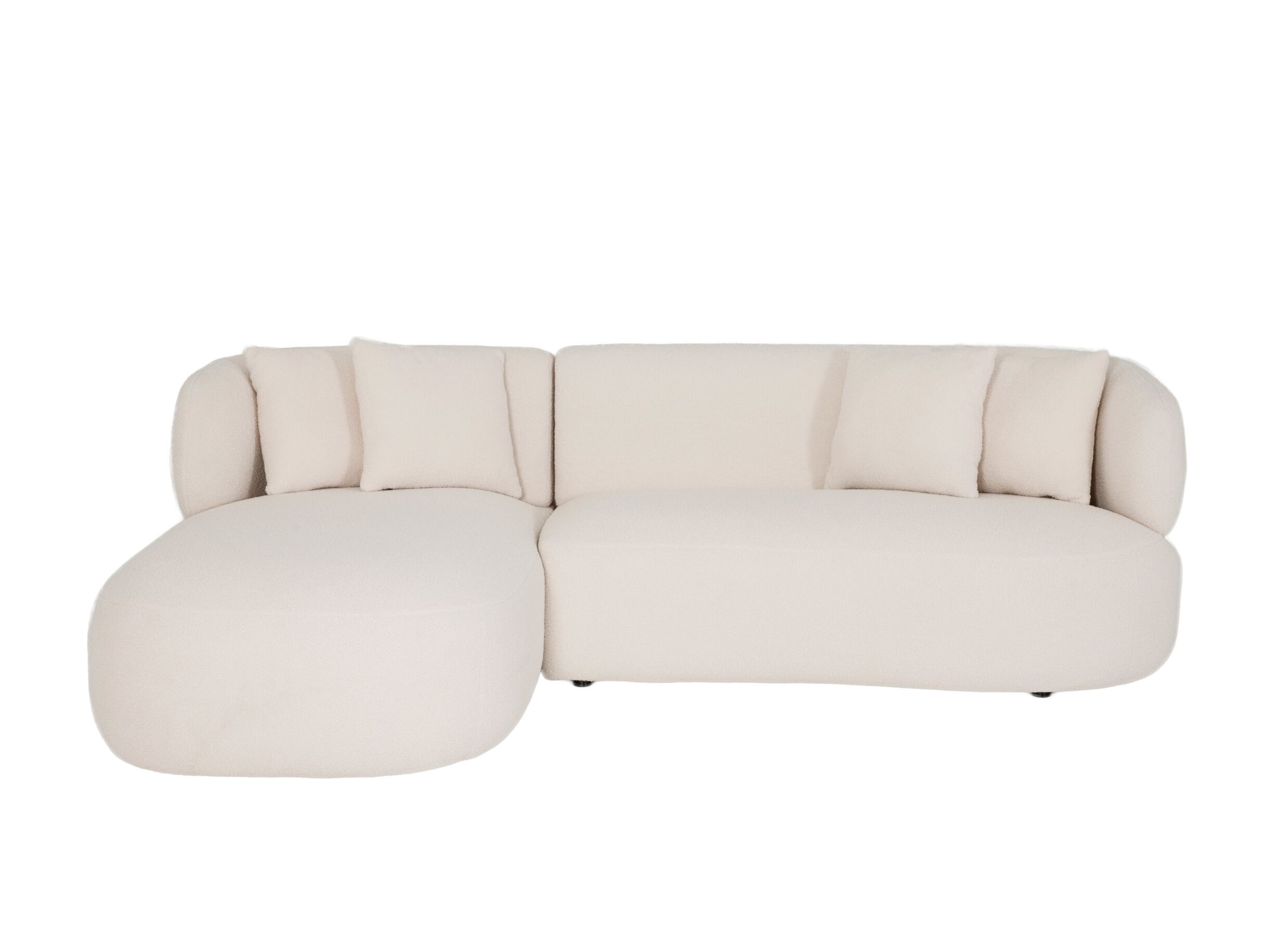 Aperçu - Canapé d'angle Rumi 260x163cm - tissu - blanc