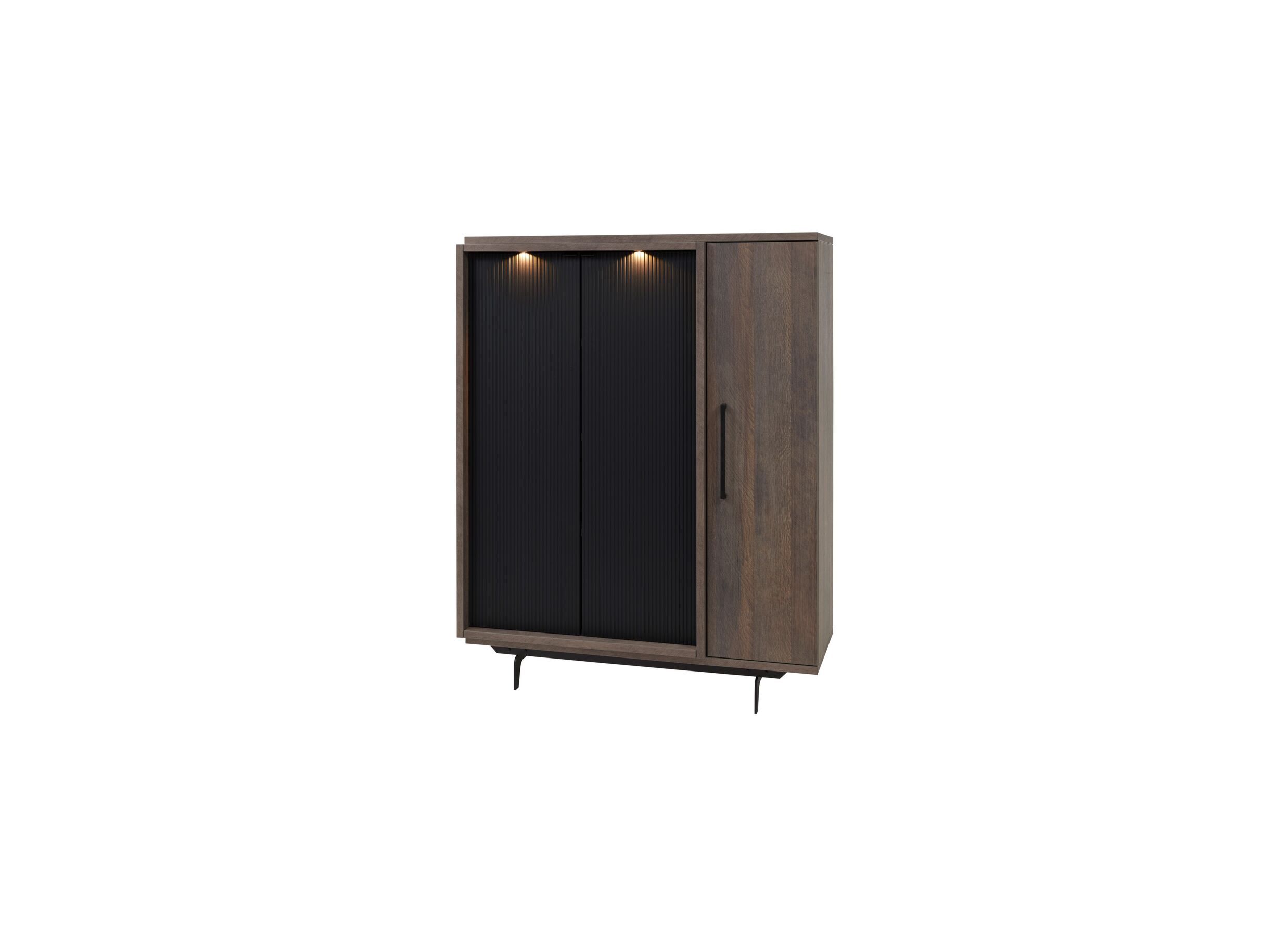 Barkast Trentino 131cm - melamine - gouden eik/matzwart