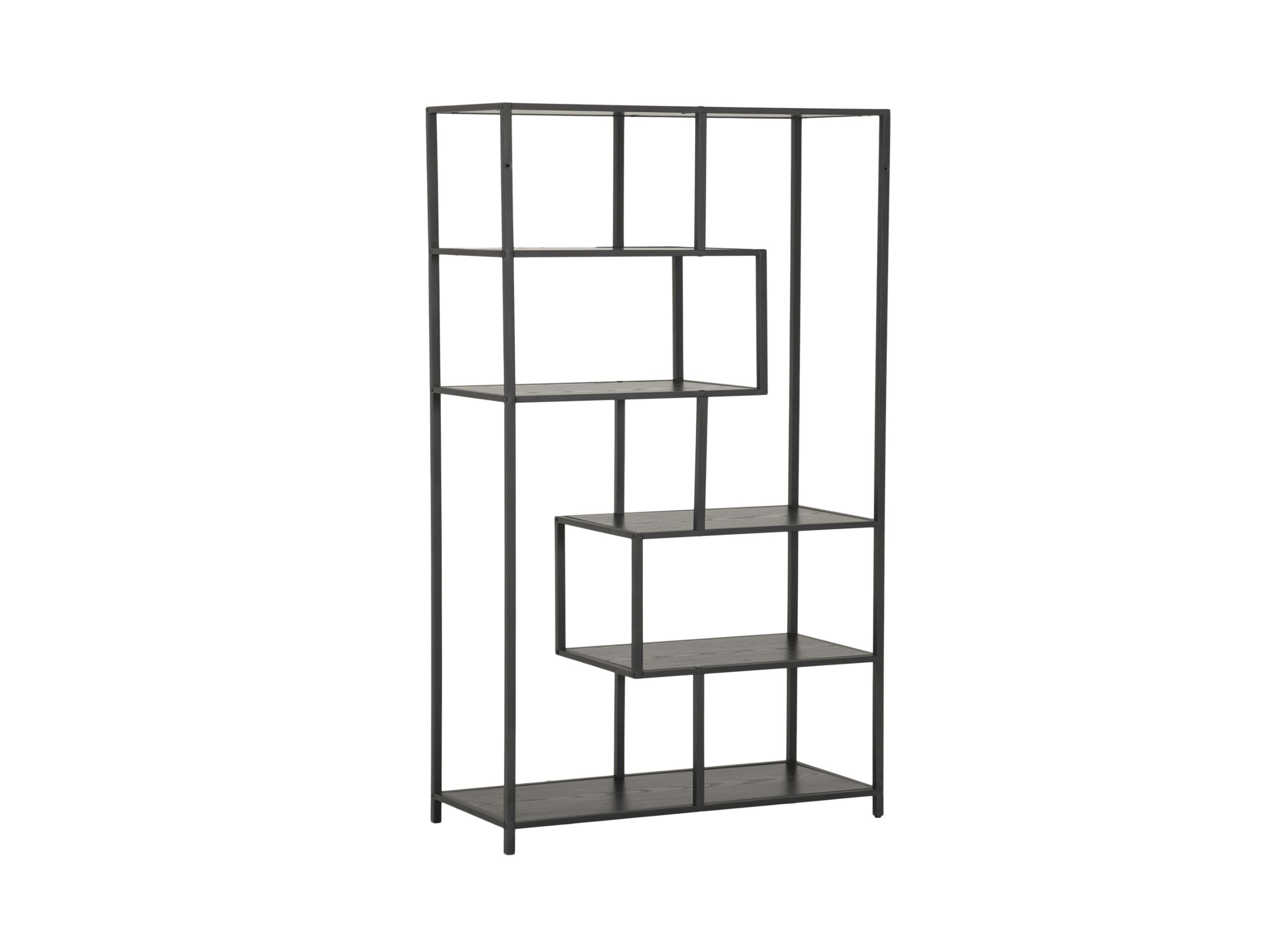 Opbergrek Tower 114x30x185cm - melamine metaal - zwart - Étagère Tower 114x30x185cm - melamine métal - noir