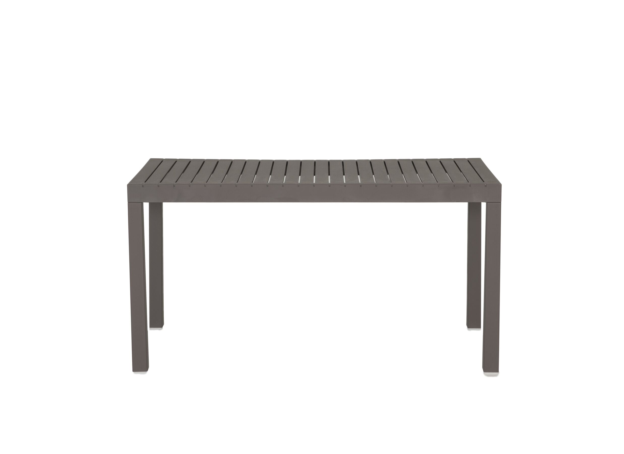Aperçu - Table de jardin Hana 141,5x70,5cm - matière synthétique & métal - taupe