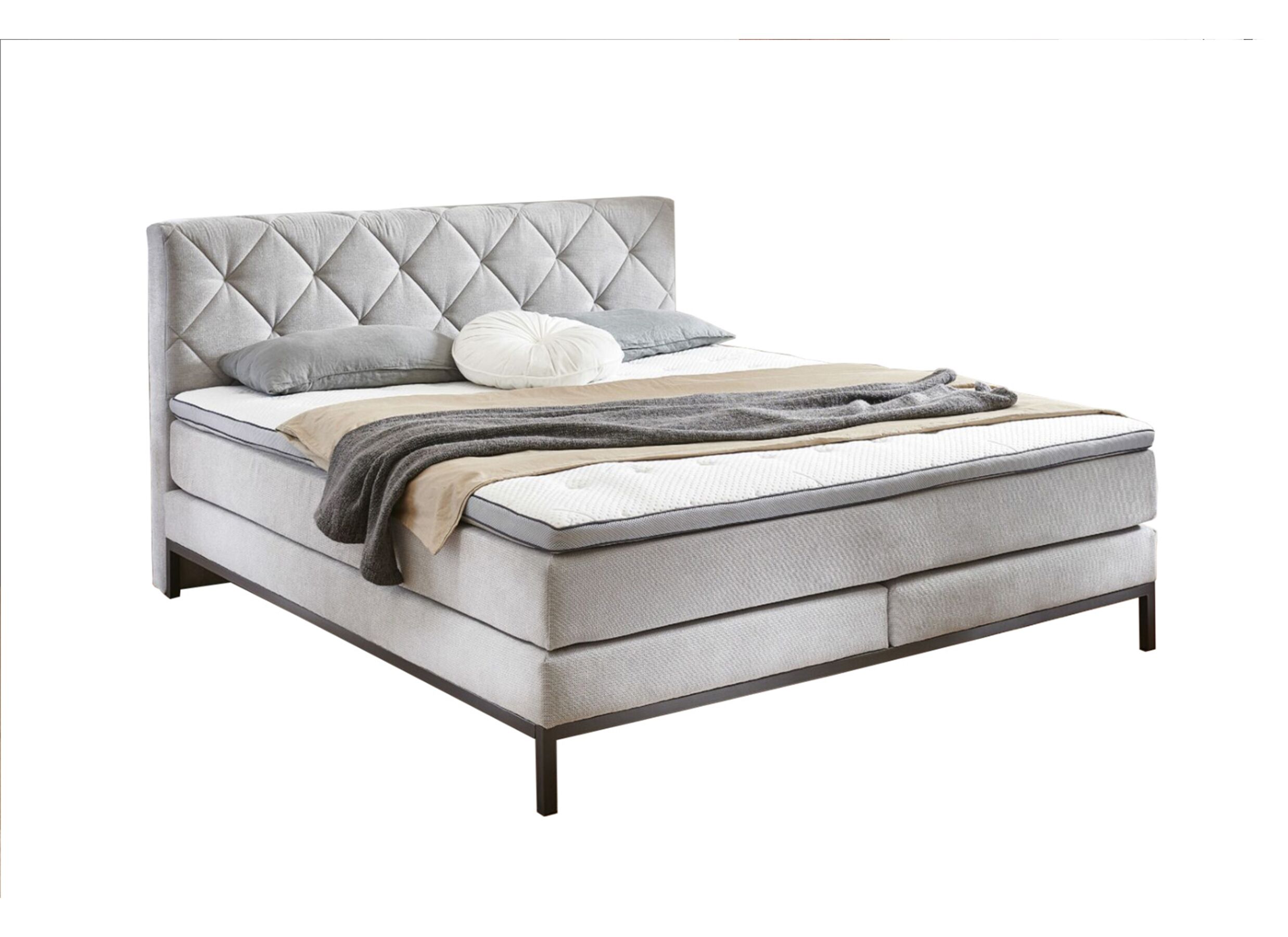 Boxspring BX2180 Rockaway 140x200cm stof grijs