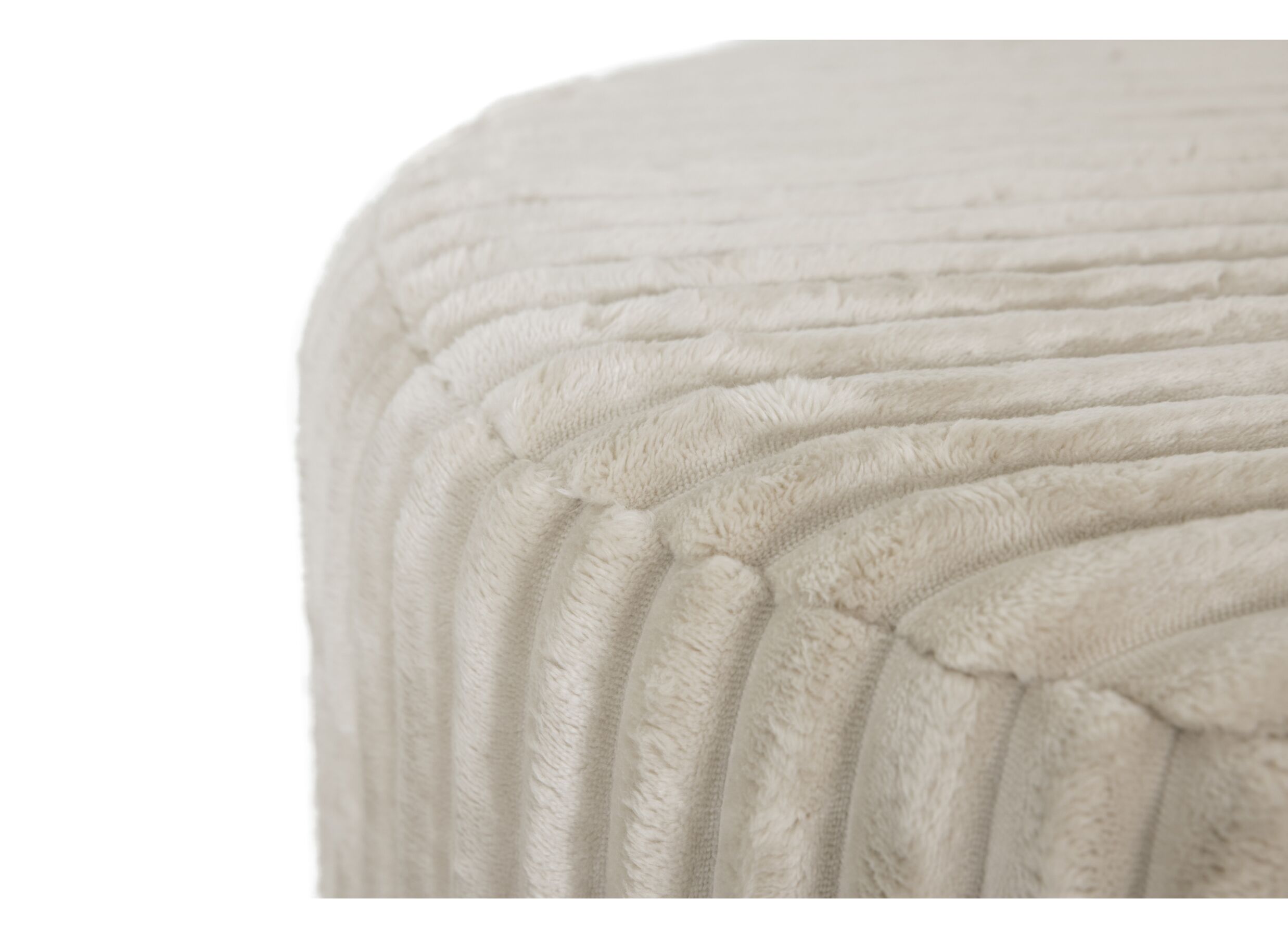 Detail - Pouf Madison Ø49.5cm - velours côtelé - cream