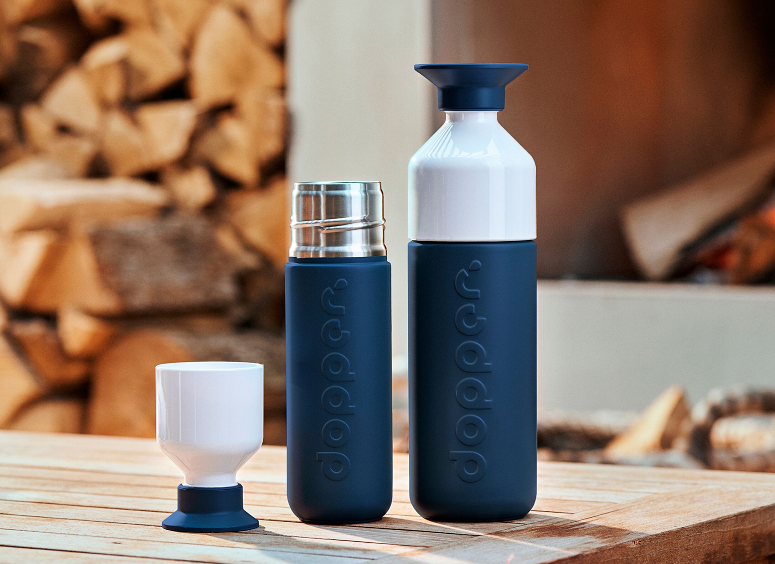 Foto ambiance - Bouteille isotherme Dopper 35 cl - Inox - Bleu foncé