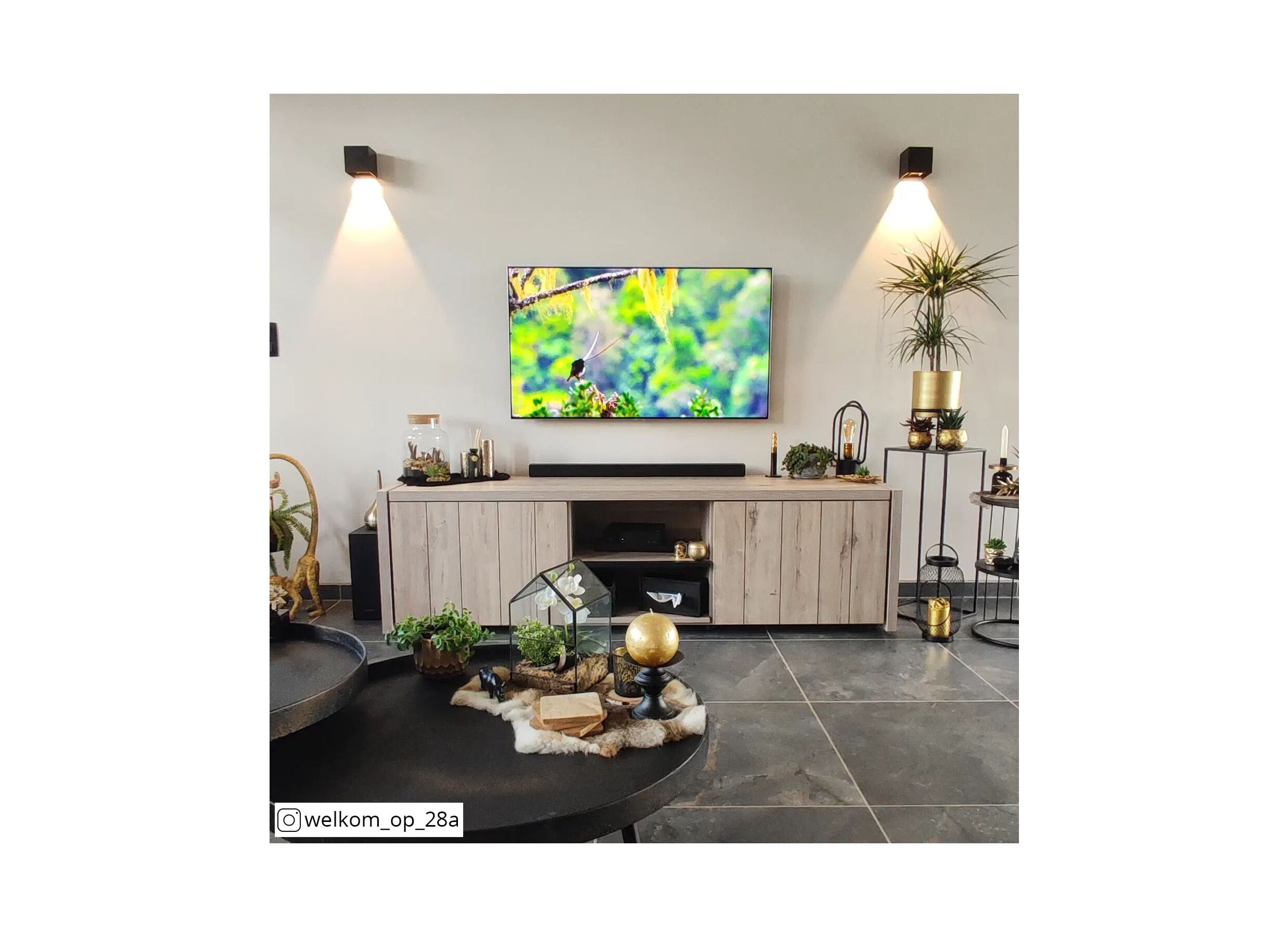 Sfeerfoto - Wandlamp zwart goud 40W G9