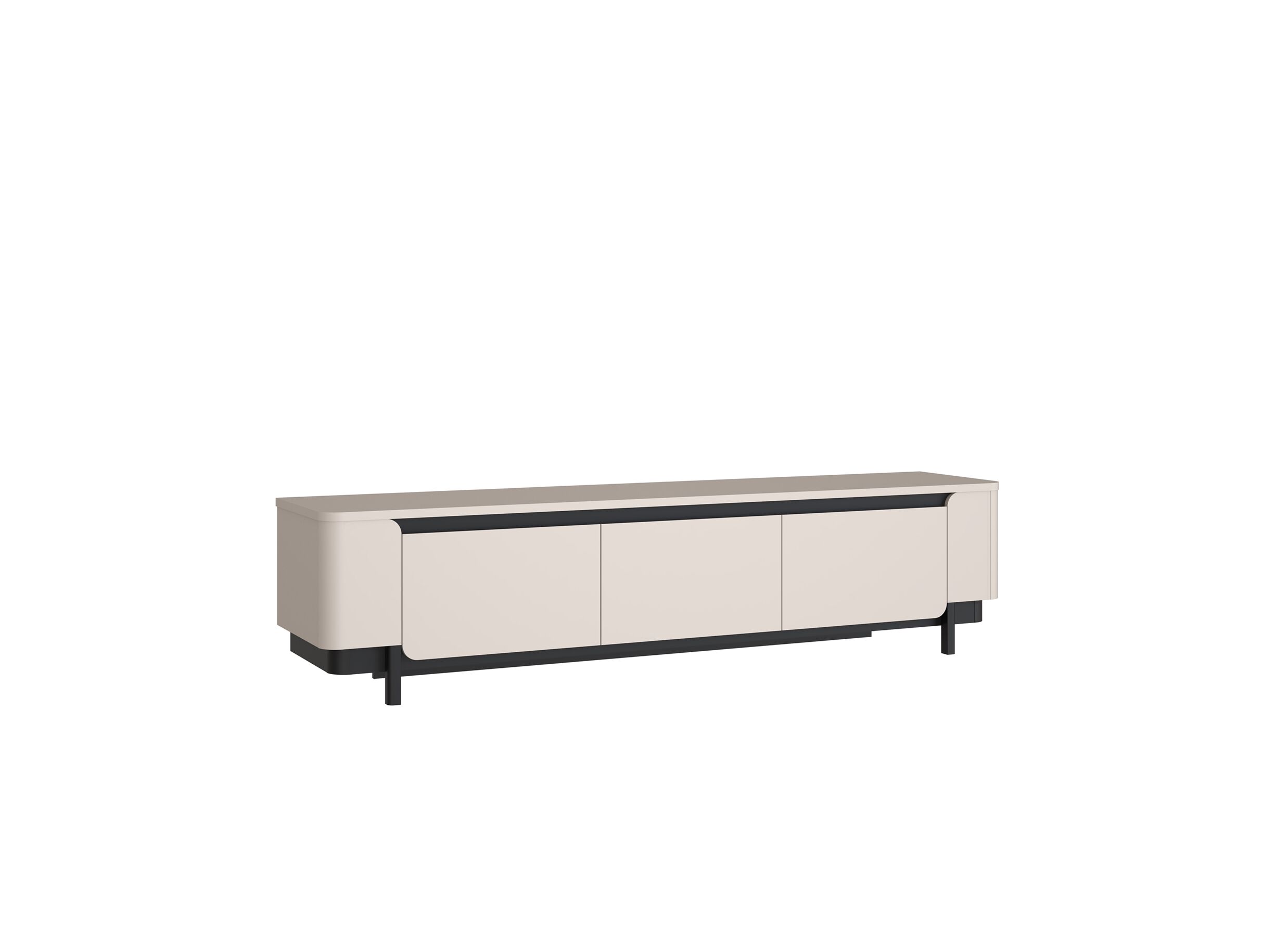 Tv-meubel Vodol 205cm - meubelplaat - zand/zwart