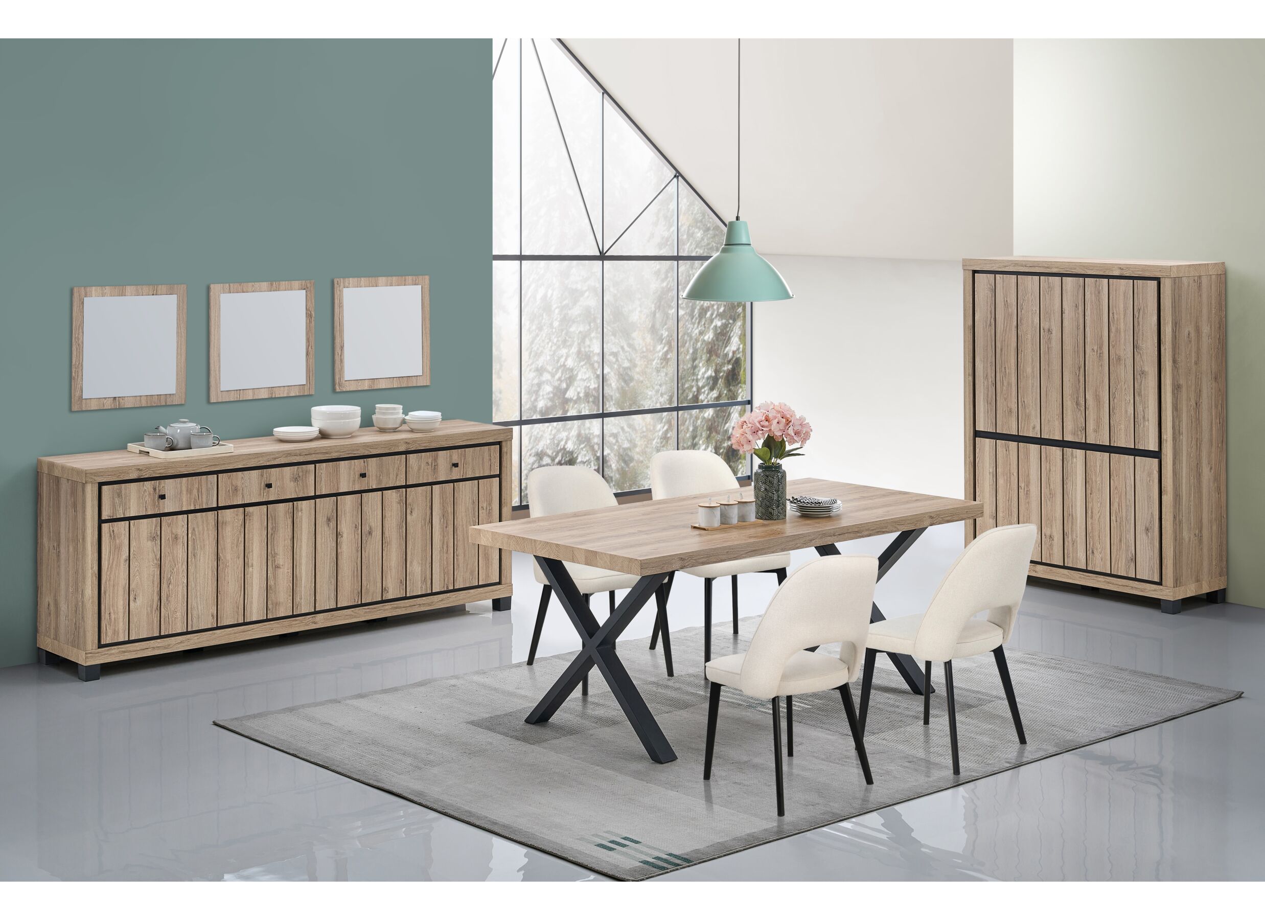 Sfeerfoto - Barkast Eduard 128cm - decor - summer oak