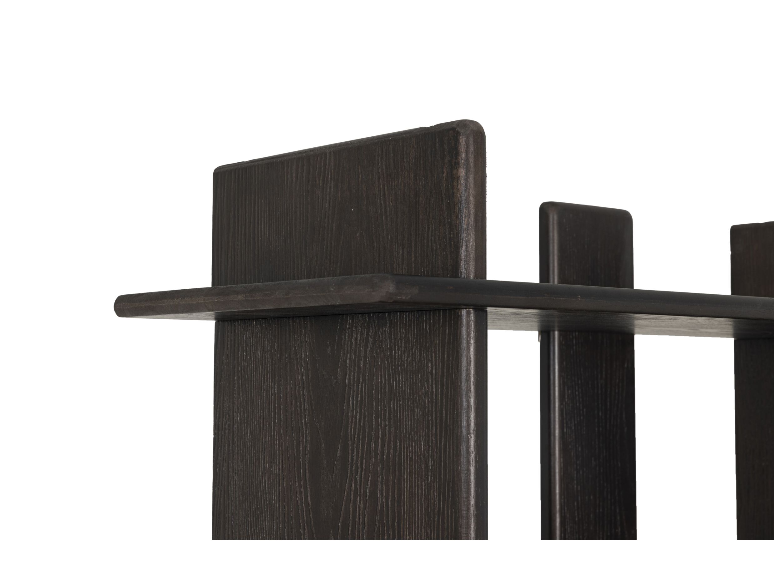 Detail - Étagère Swerve 98x35x192cm - rubberwood & décor - marron