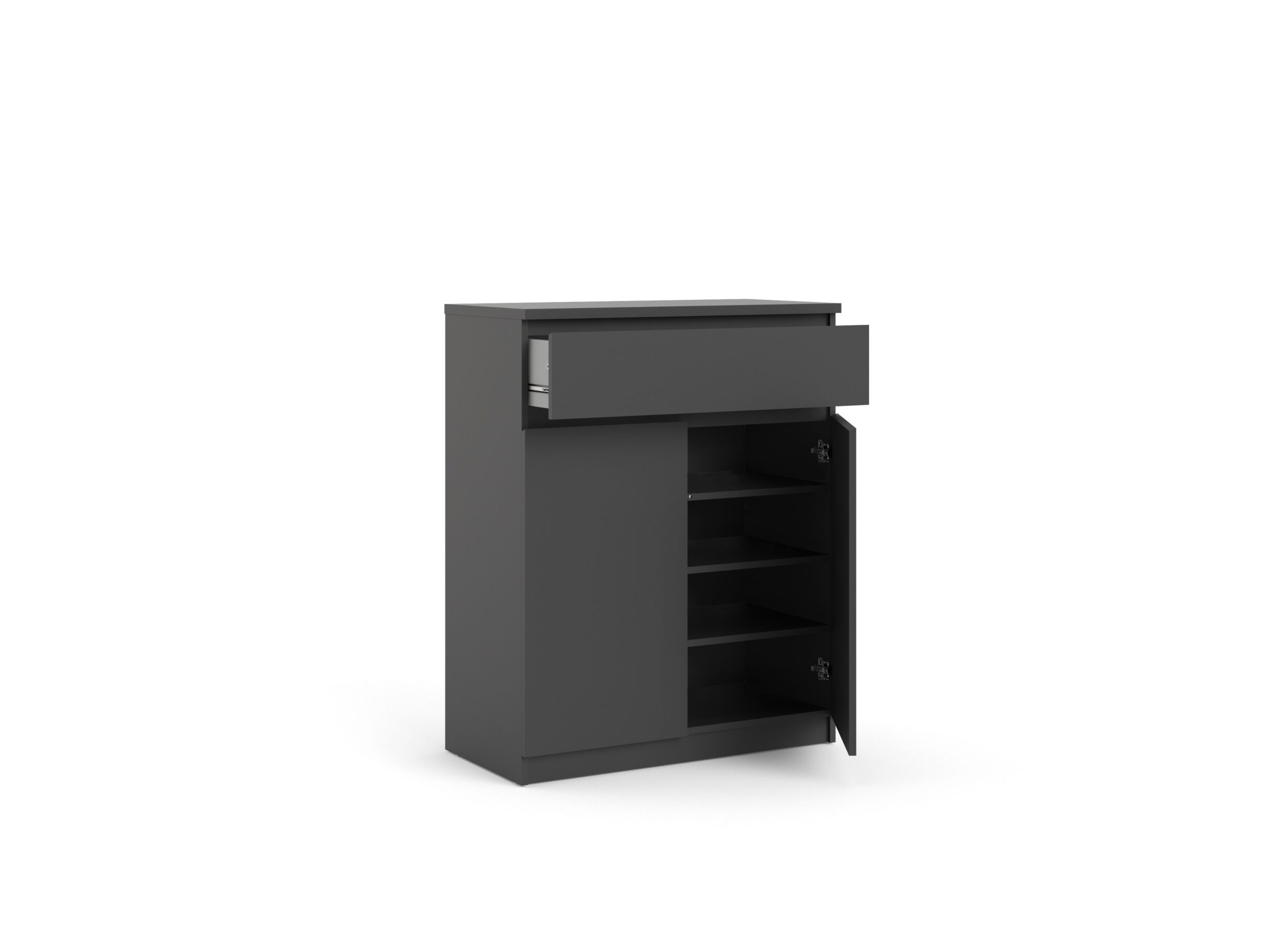 Disposition - Commode Naia 80x40x101m - mélamine - noir mat