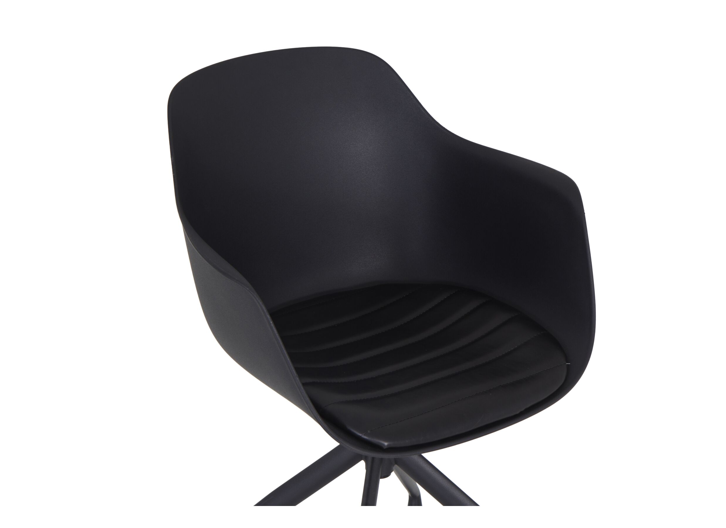 Chaise pivotante Burning 58x55x83.5cm - similicuir - noir
