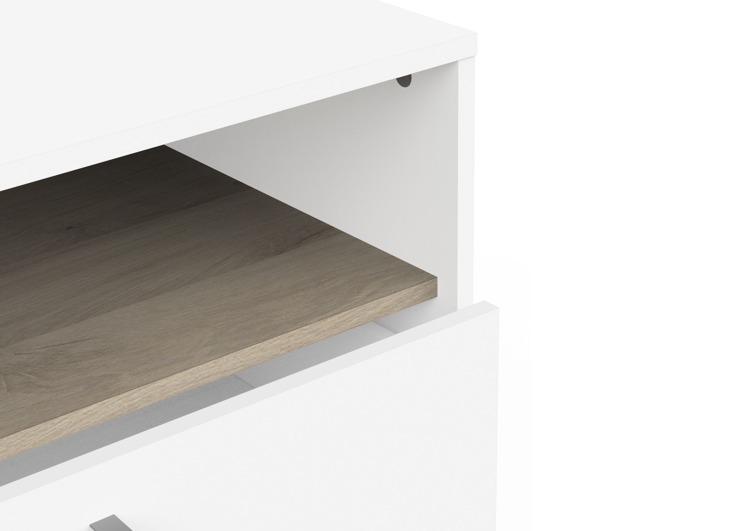 Detailfoto - Commode Watson 163x41x103cm - decor - wit/kronberg eik