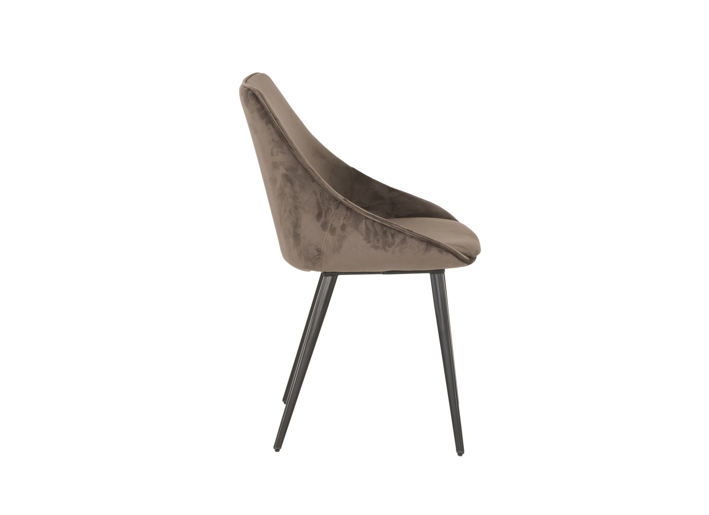 Kuipstoel Cum Laude 48,5x58x85cm - fluweel - chocolade