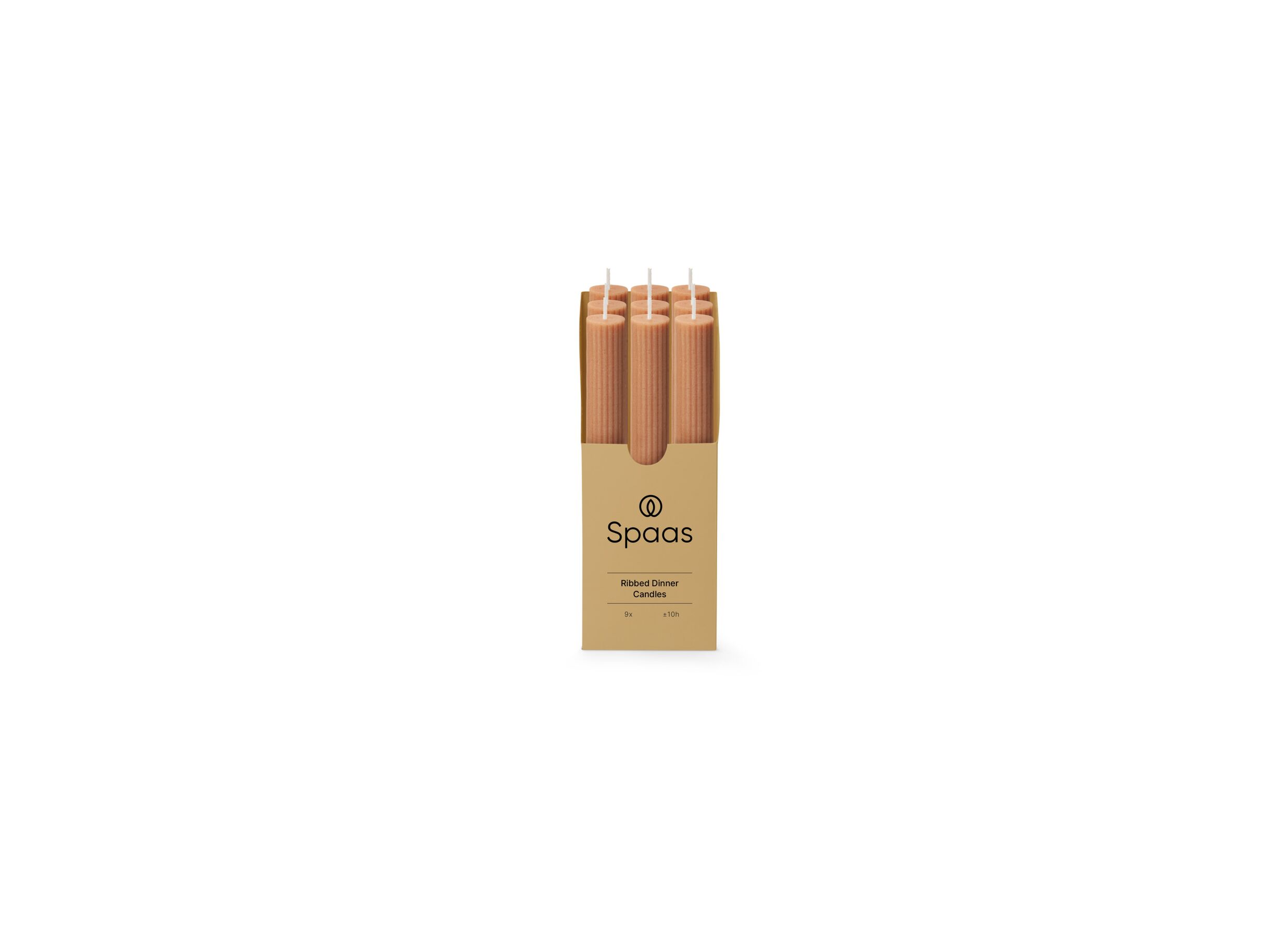 Kaars geribbeld 10u beige - Bougie côtelé 10h beige, par pièce