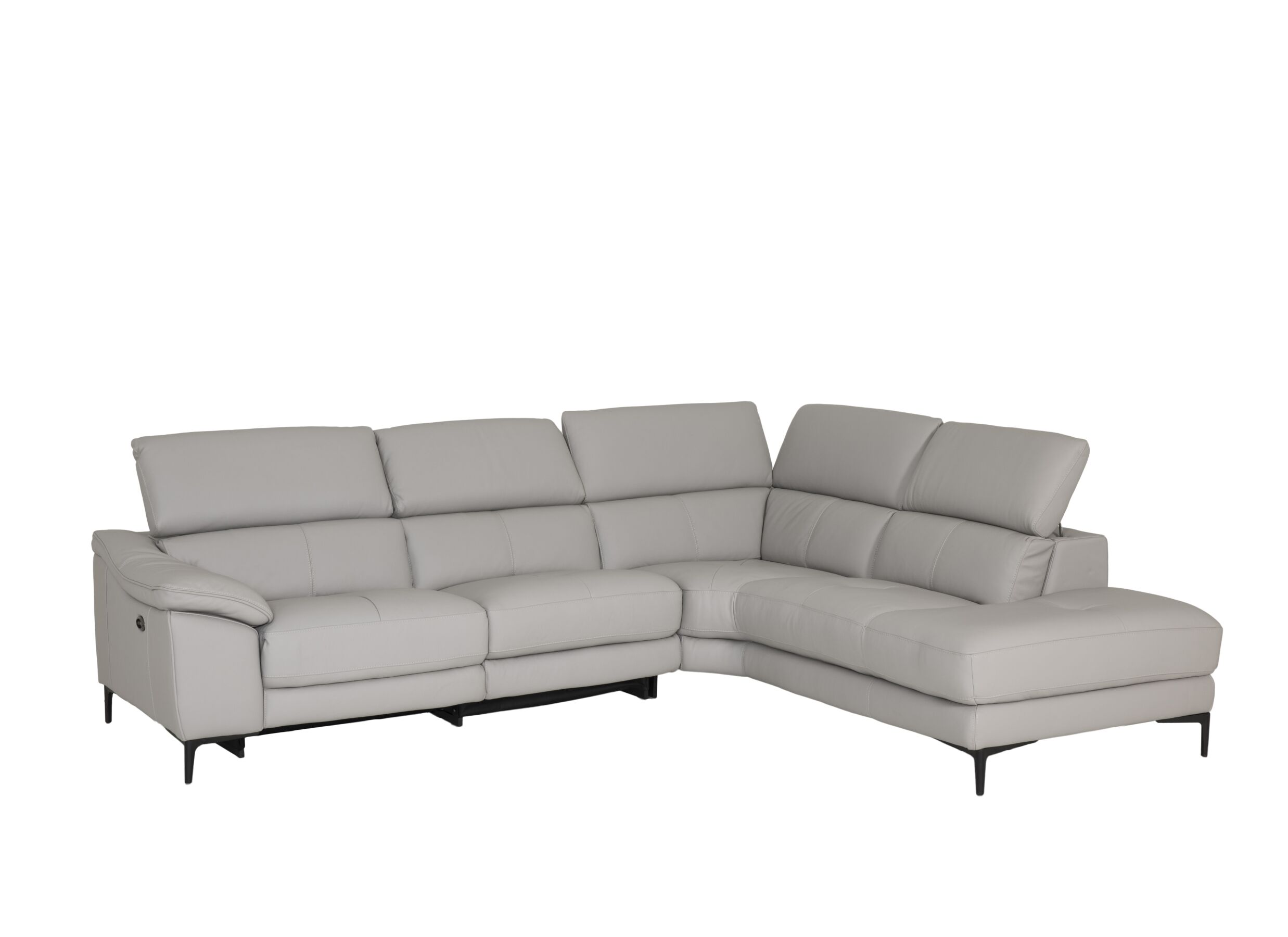 Hoeksalon Sun 298x238cm - leder - grijs met relax