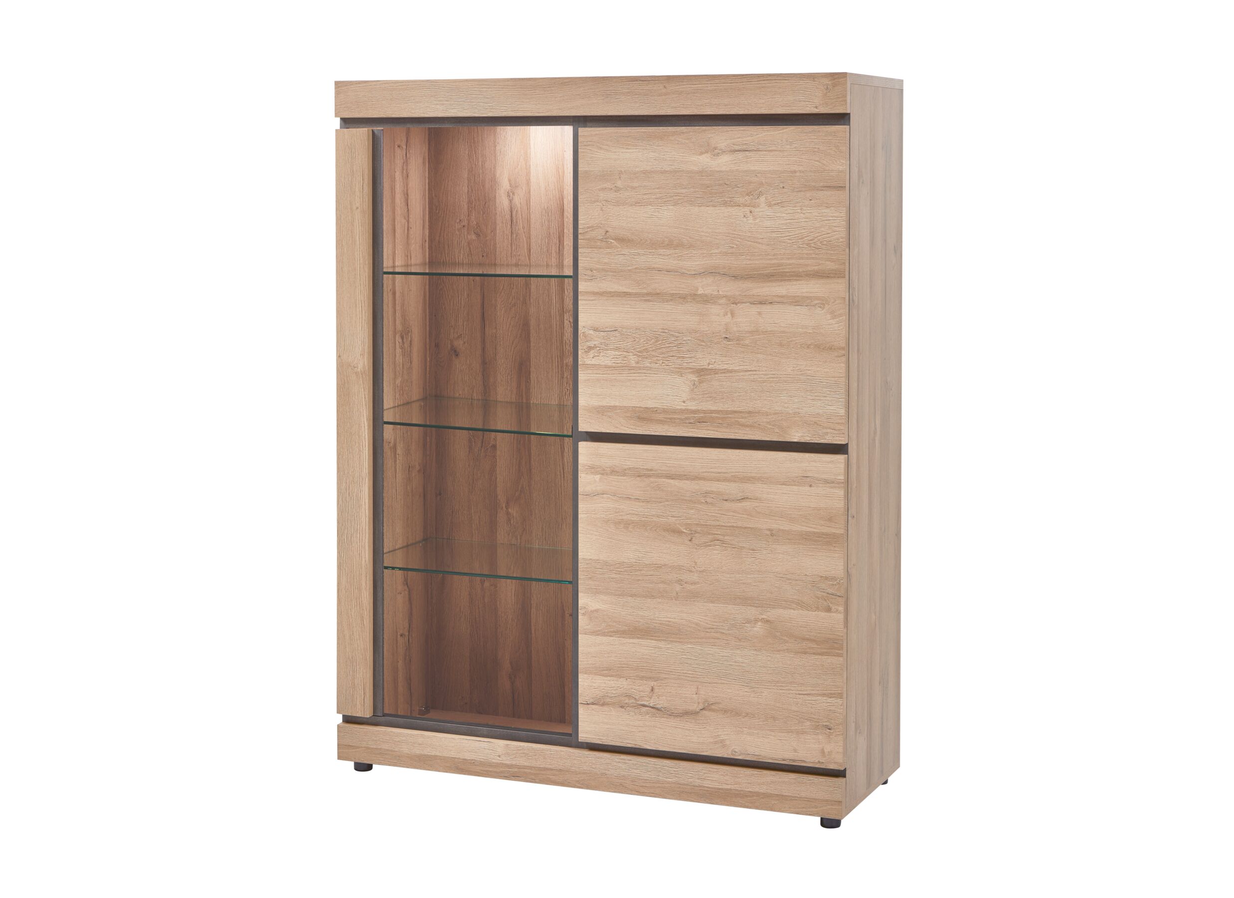 Vitrinekast Marnix 130cm - decor - bruin