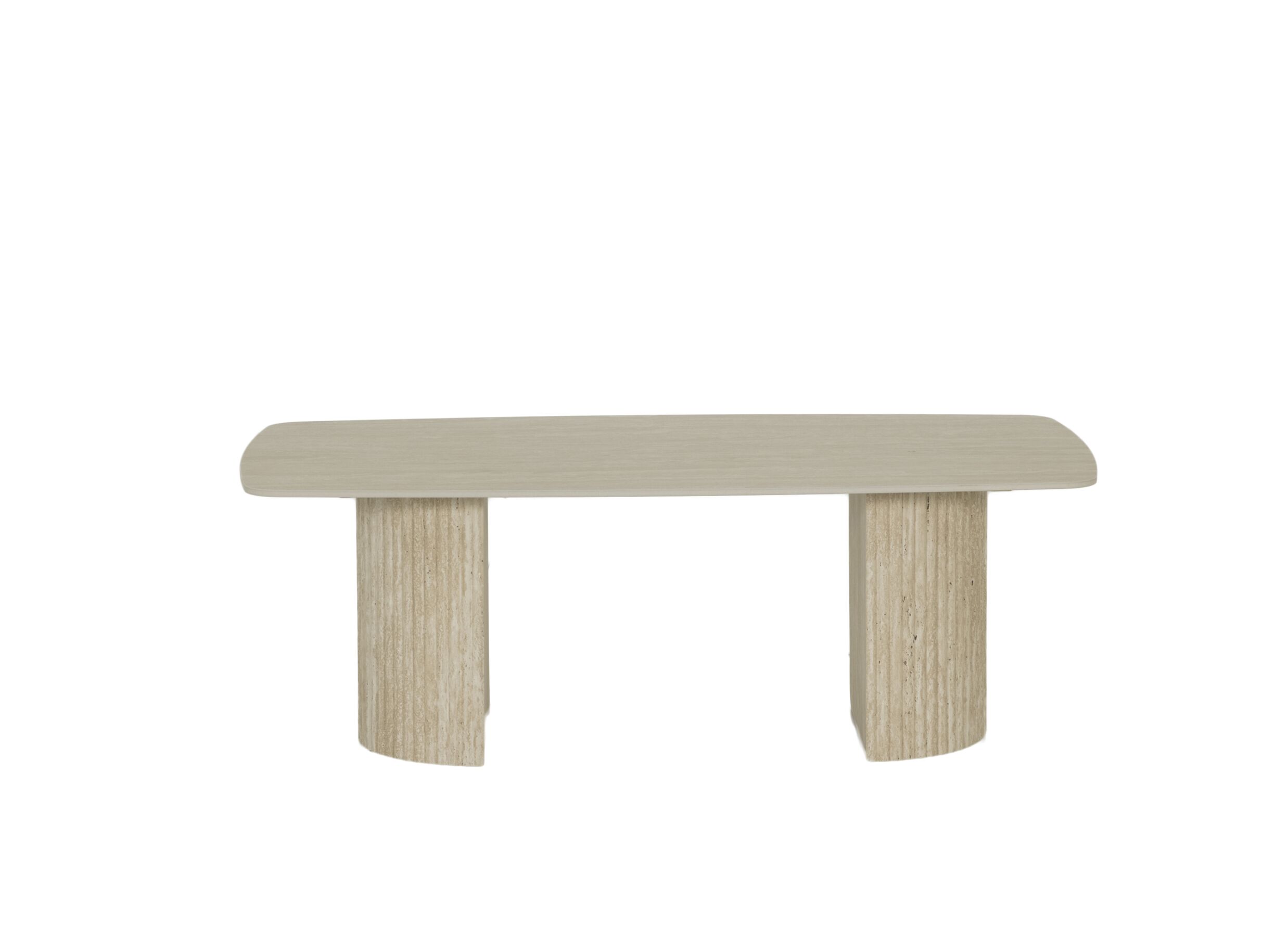 Aperçu - Table basse 130x70cm - céramique - beige travertin look