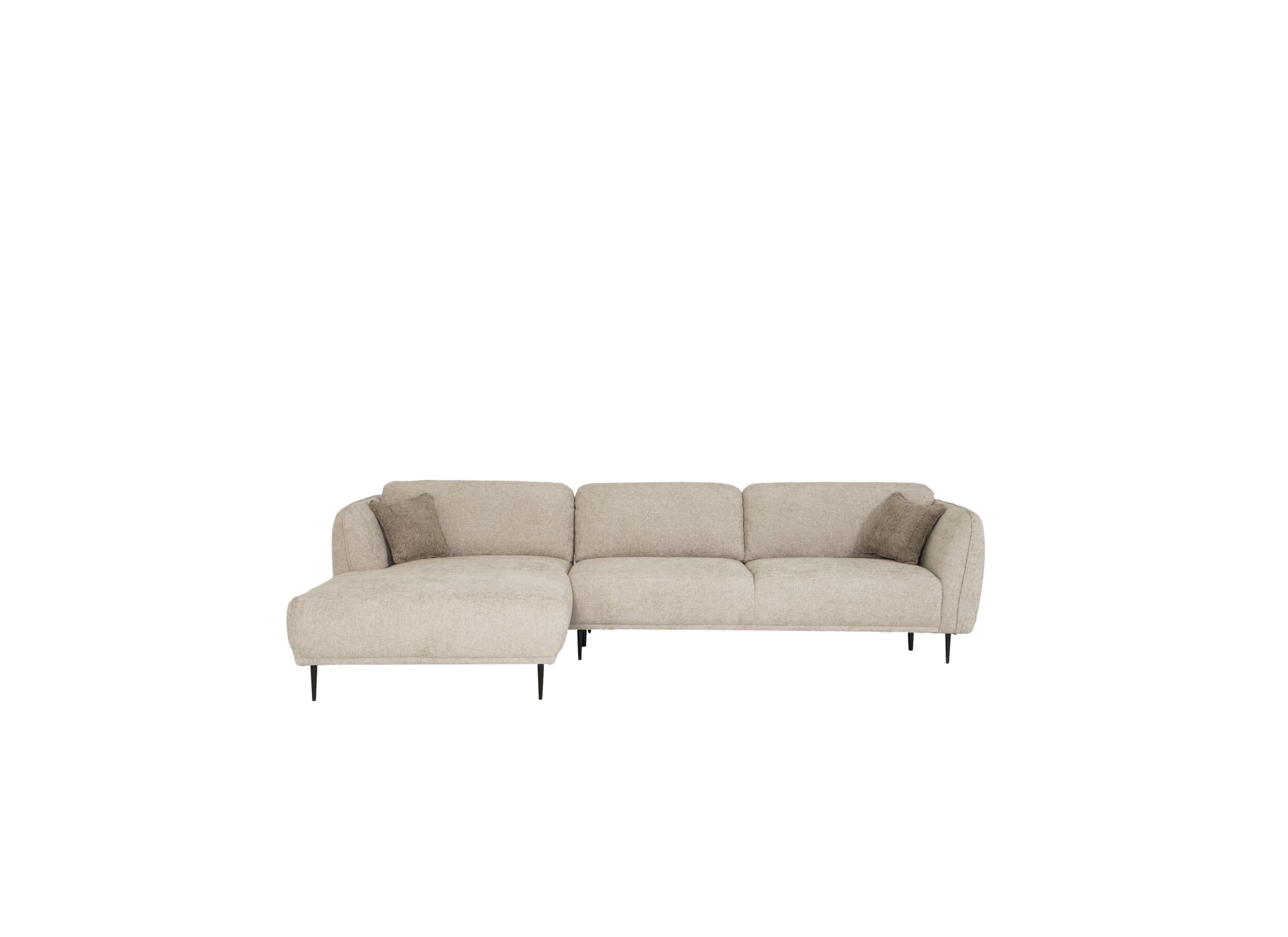 Canapé d'angle Kelmis 323x178cm - tissu - beige