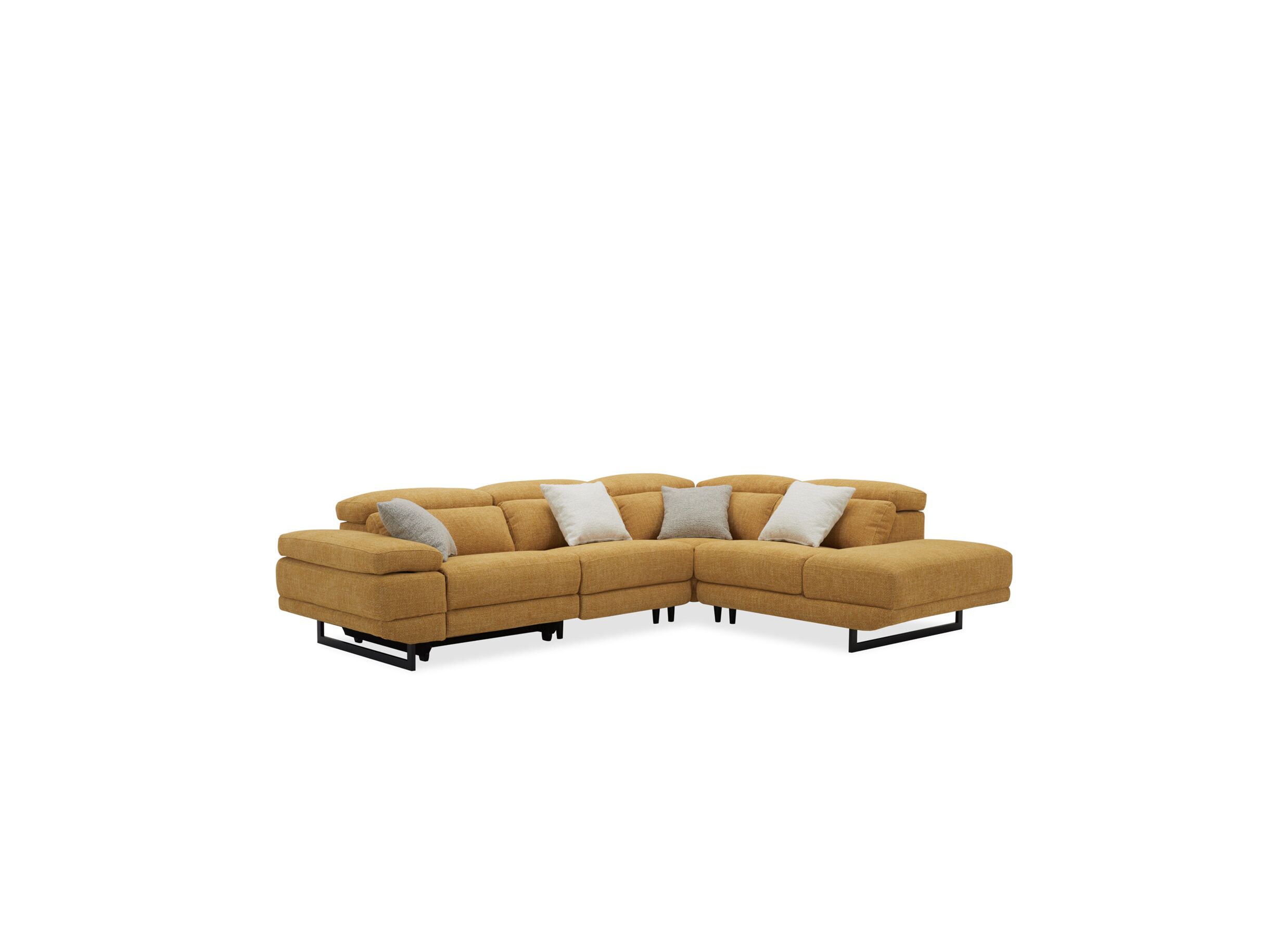 Hoeksalon Exeter 299x240cm - stof - chacha geel met relax - Canapé d'angle Exeter 299x240cm - tissu - chacha jaune avec relax