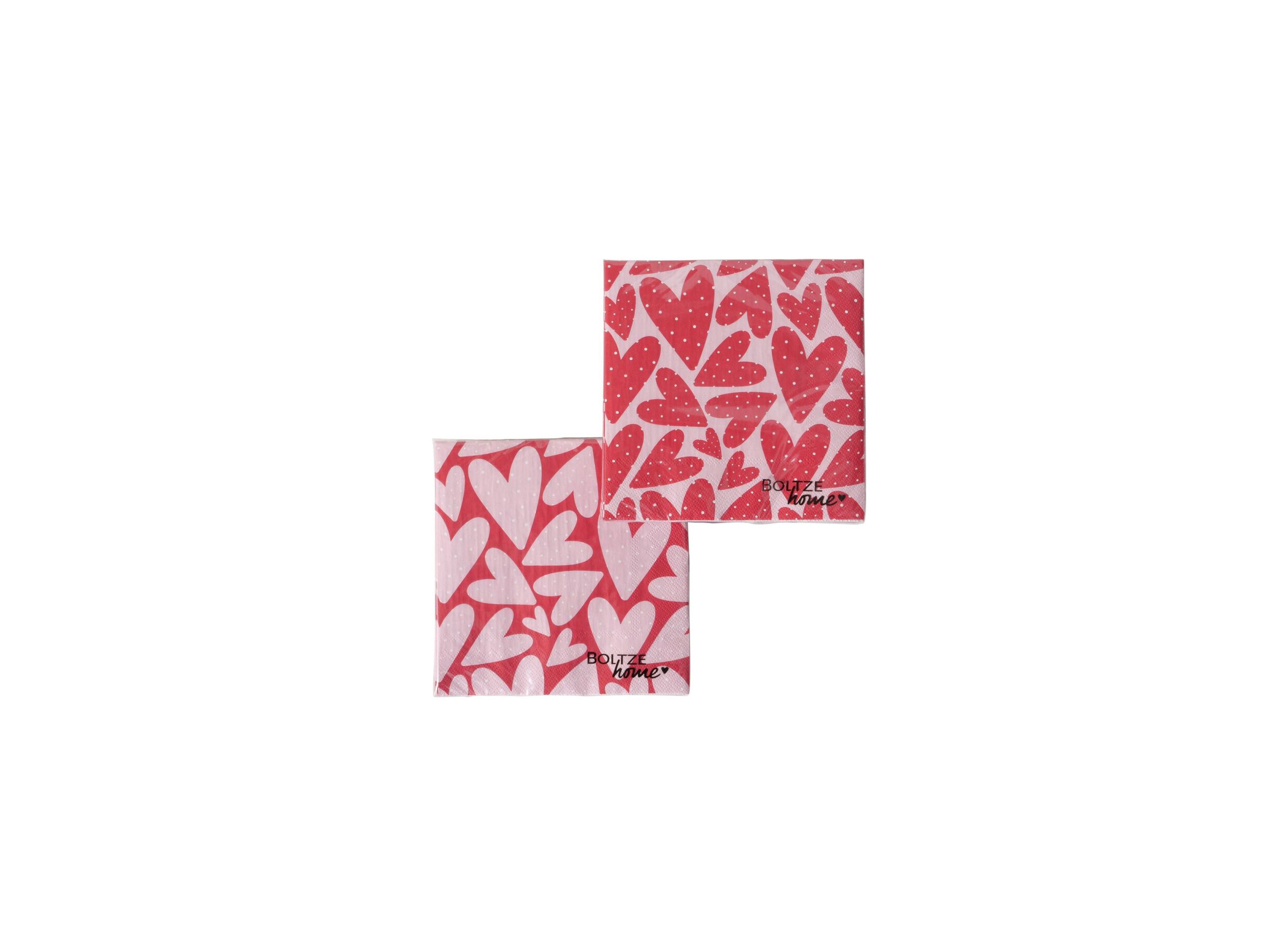 Serviette Milena 16 - Serviette Milena 16,5x16,5cm - papier - rose/rouge 20 pièces