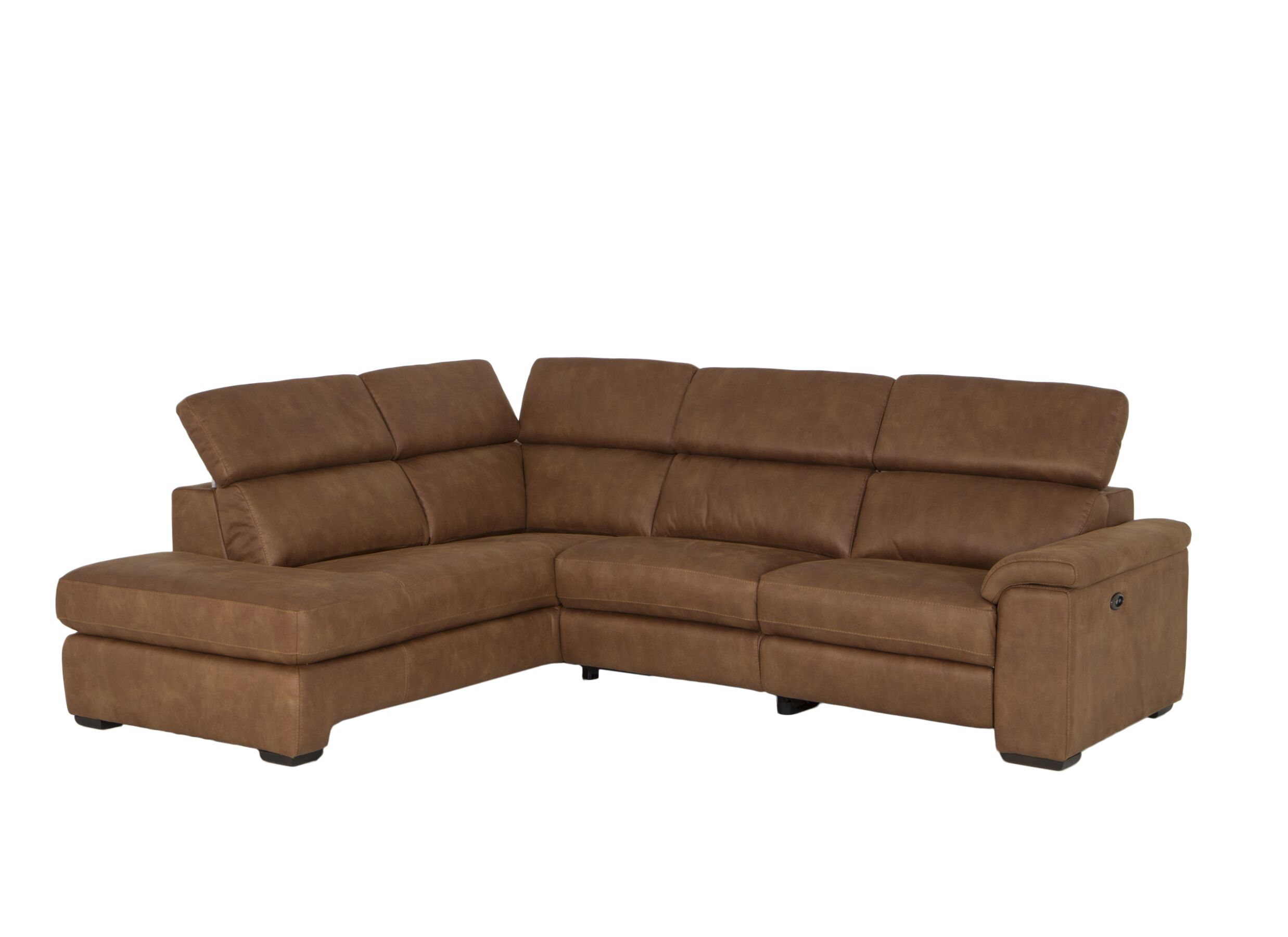 Hoeksalon Fall 271x213cm - stof - cognac met relax