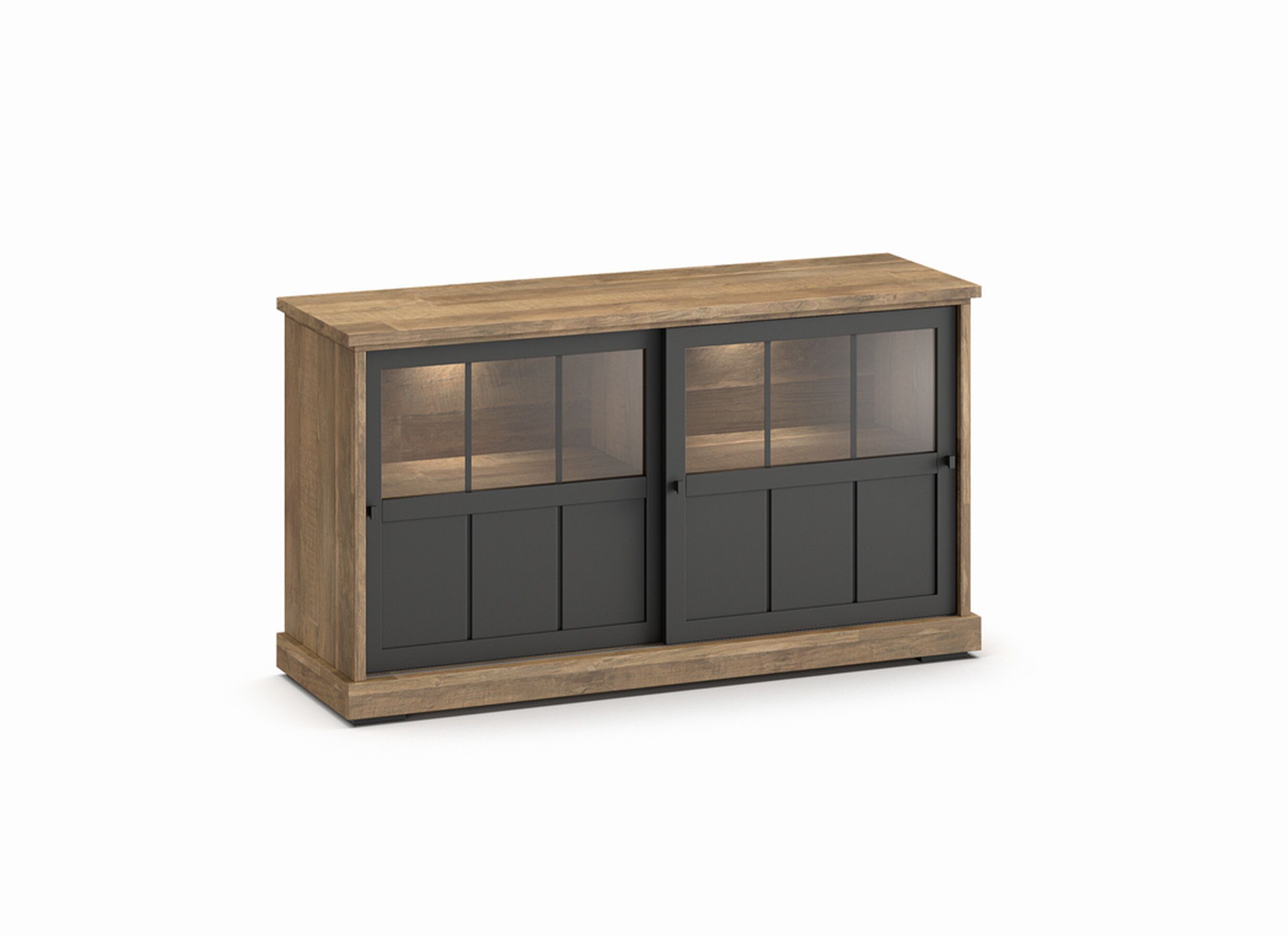 Dressoir Patio 159cm - decor - old teak & zwart - Buffet Patio 159cm - décor - old teak & noir