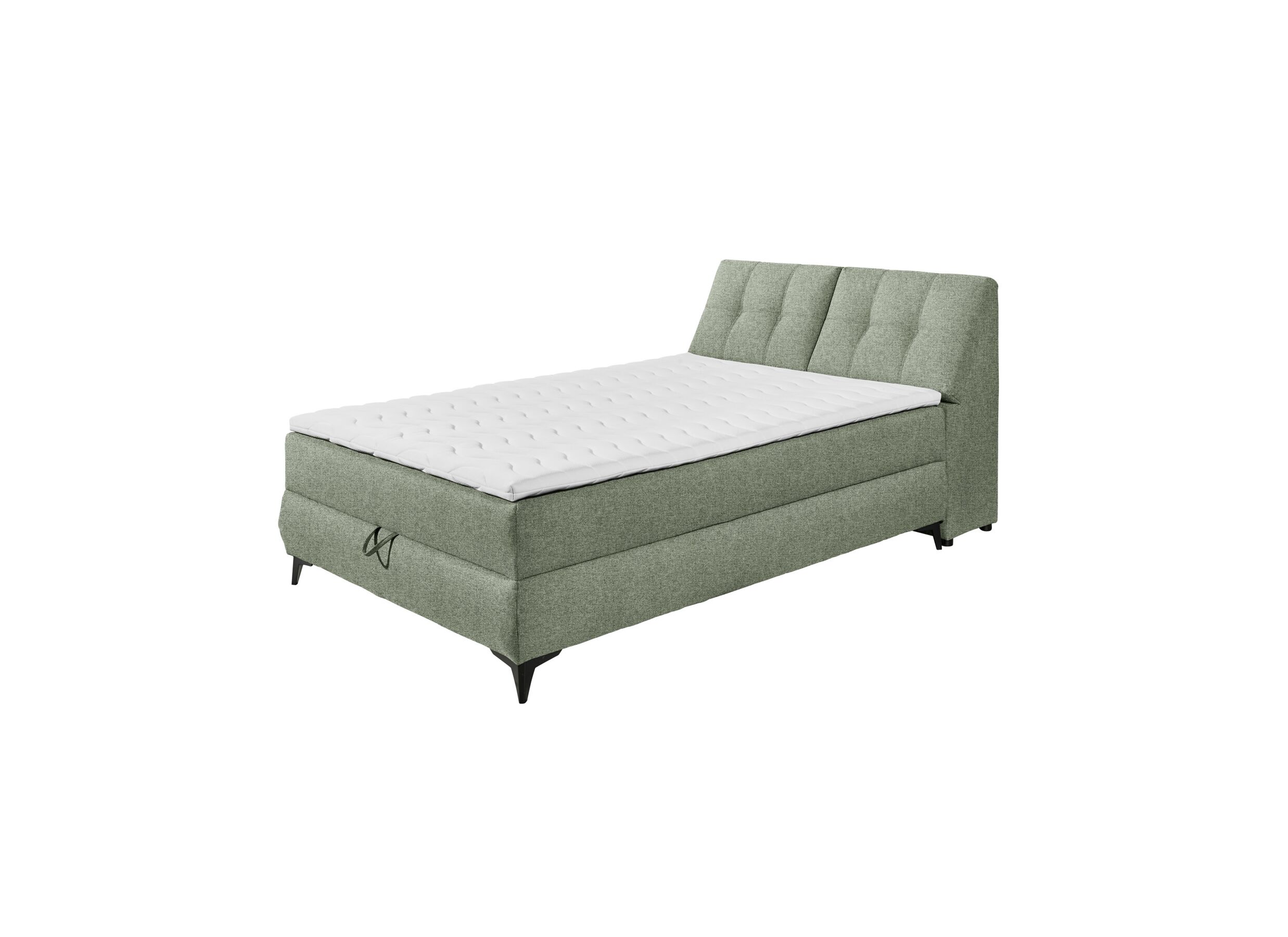 Lit box Atlantis 140x200cm avec rangement tissu olive - Lit box Atlantis 140x200cm avec rangement tissu olive