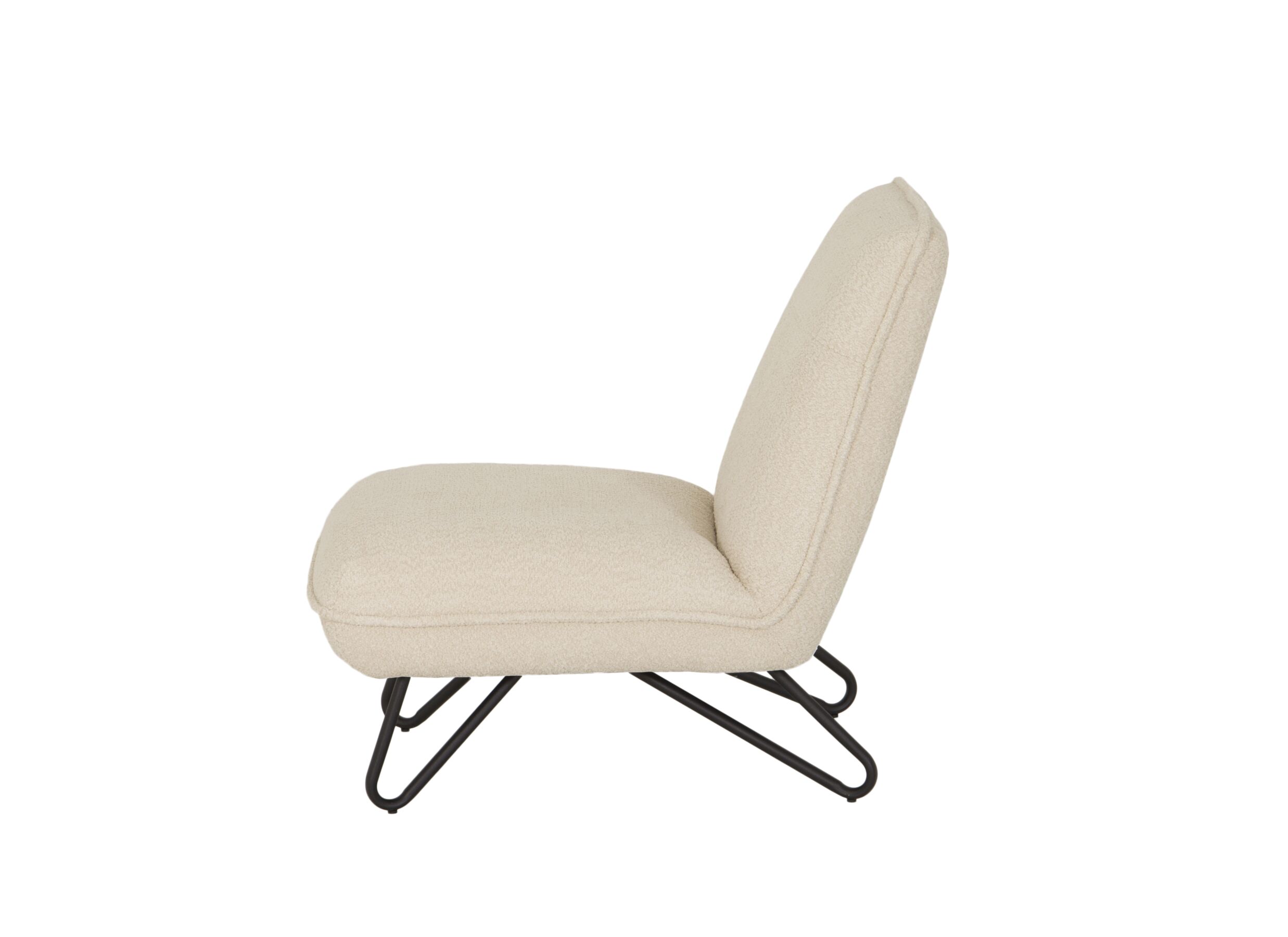 Fauteuil Guts 67,5x93x82cm - bouclé - ecru
