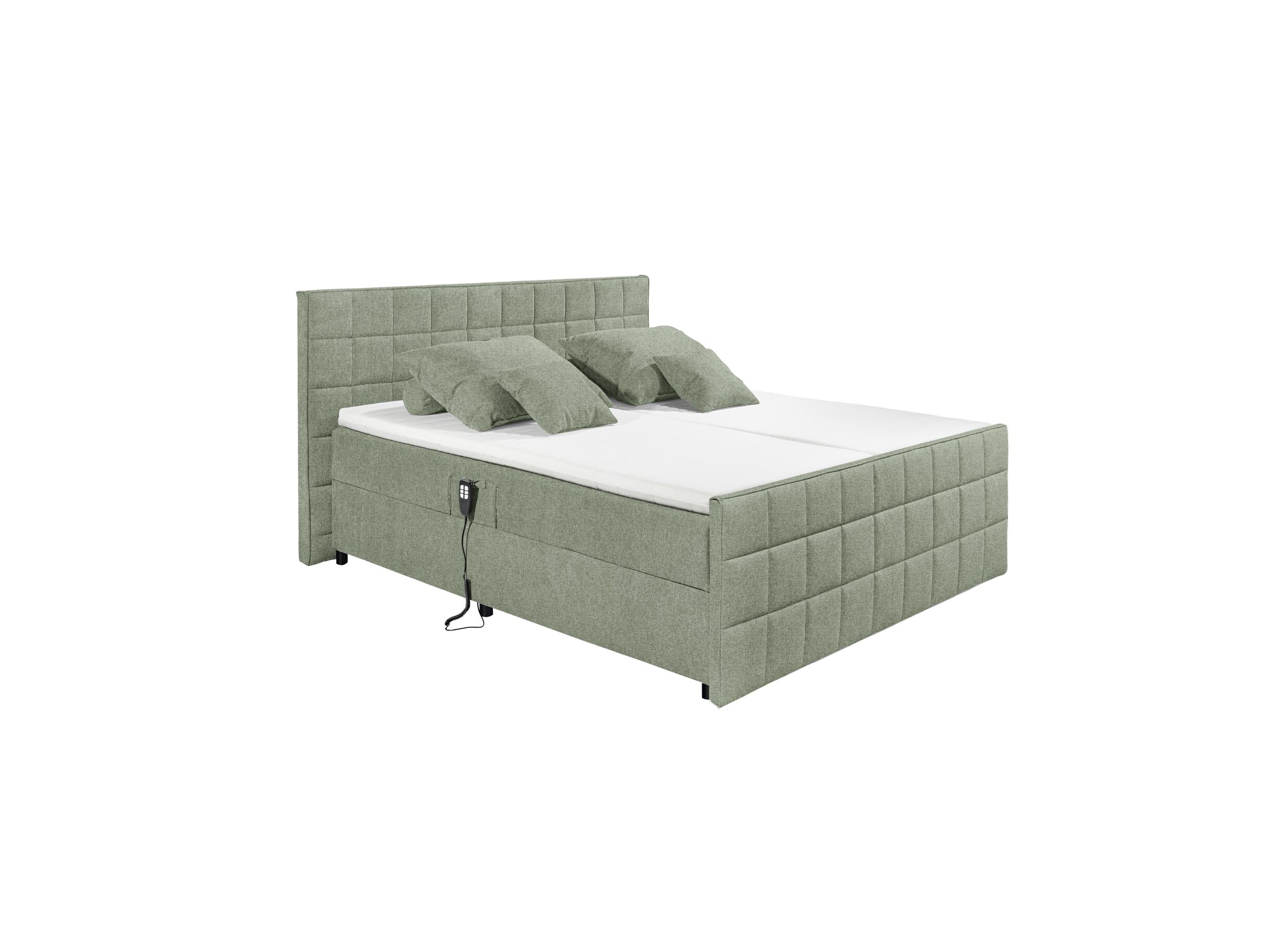 Lit box Gabun 180x200cm électrique tissu olive - Lit box Gabun 180x200cm électrique tissu olive